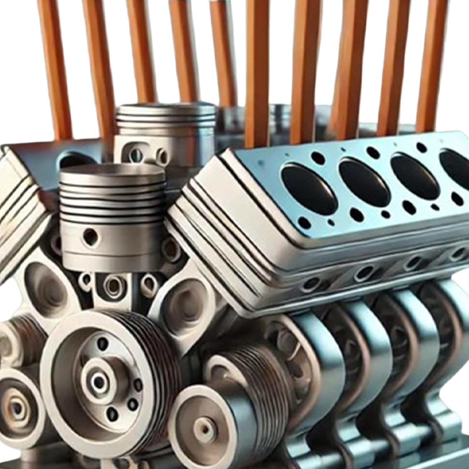 Pen Holder with V8 Engine, Engine Block Pencil Organizer, 3.94X3.94X3.15 Inches, Unique Desktop Storage for Stationery, Workplace Supplies, and Living Room or Bedroom Decor image number 6