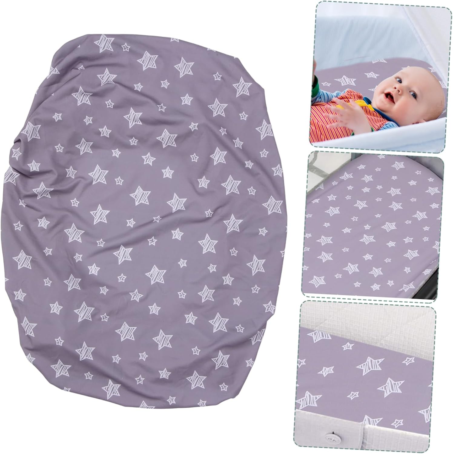 Generic Care Table Cover Changing Pad Cover Changing Table Portable Change Pad Bedding Station Changing Pad Cot &ndash; Tablecloth Boys Topper Decor Grey Sponge image number 1