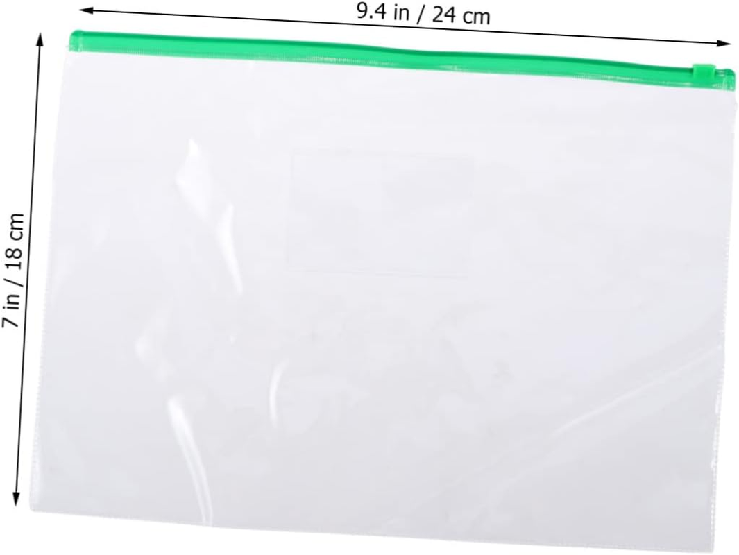 SECFOU 40Pcs PVC Zipper File Bag Pouch Organizer Portable Document Pockets for School Office Travel image number 6