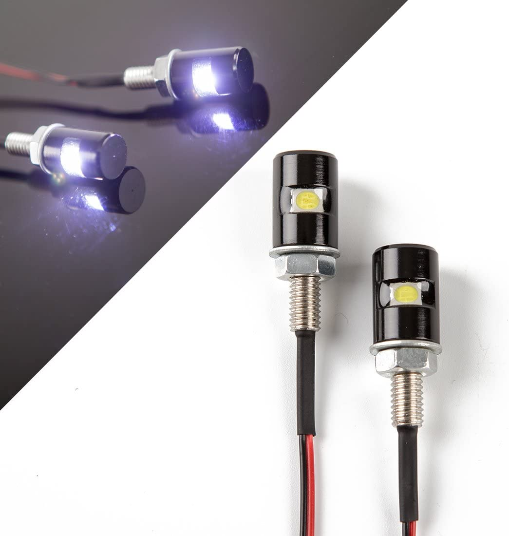 CZC AUTO 2PCS License Plate Light, License Tag Screw Bolt Lamp, 12V White LED Bulb, Waterproof/Rainproof, Black Aluminium Light Holder, Legal for Car Motorcycle Truck RV ATV Bike image number 2