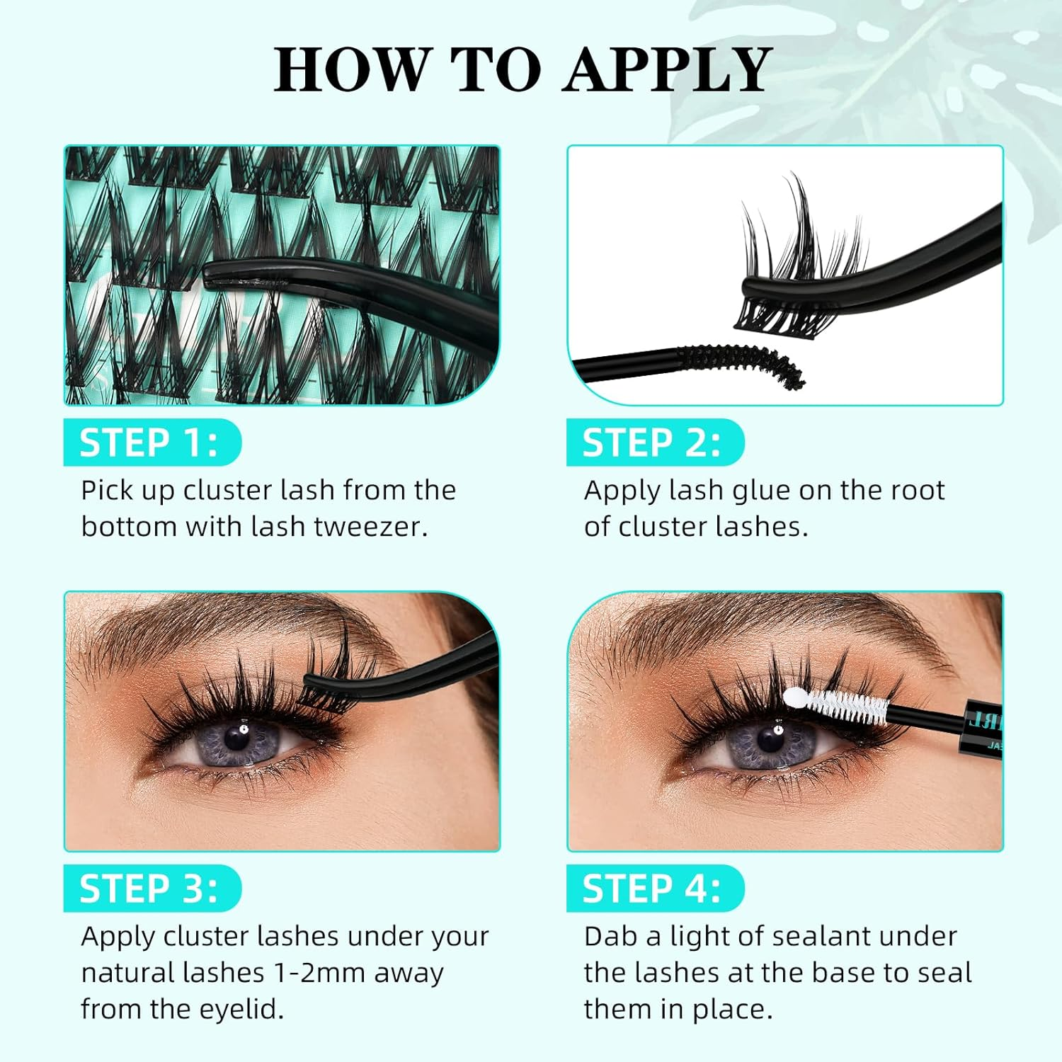 Lash Clusters Kit 140Pcs Lash Extension Kit Manga Cluster Lashes Natural Look with Bond and Seal Waterproof,Tweezer with Wet Look Ultra-Thin Band Lashes(Puppy,C-10-18Mm)