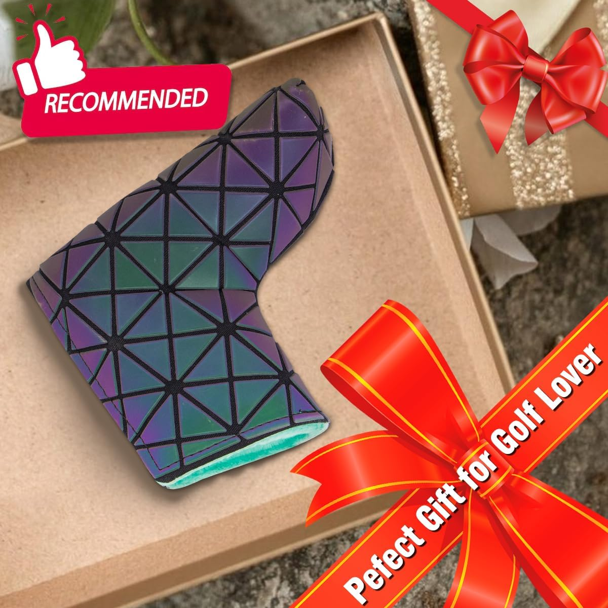 BAIRBRE Golf Putter Covers,Blade Putter Cover Mallet Putter Haedcovers Leather Golf Club Covers Putter Headcover with Magnetic for Scotty Cameron Taylormade Titleist Odyssey image number 4