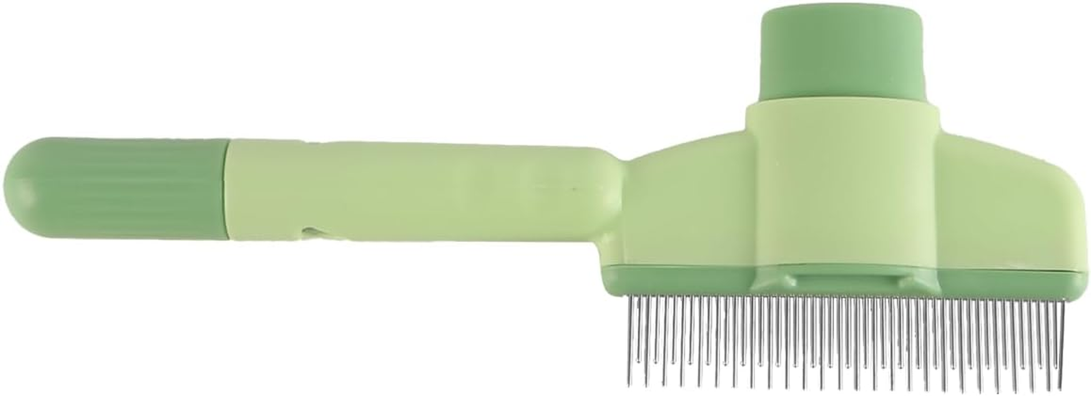 Laroal Cat Comb with Release Button, Dog Grooming Comb with Long and Short round Teeth, Stainless Steel, Pack of 2