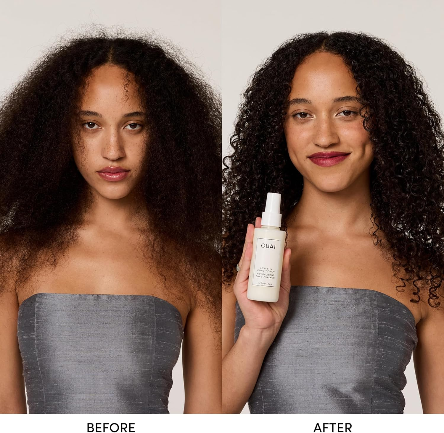 OUAI Leave in Conditioner & Heat Protectant Spray - Prime Hair for Style, Smooth Flyaways, Add Shine and Use as Detangling Spray - No Parabens, Sulfates or Phthalates (1.5 Oz) image number 4