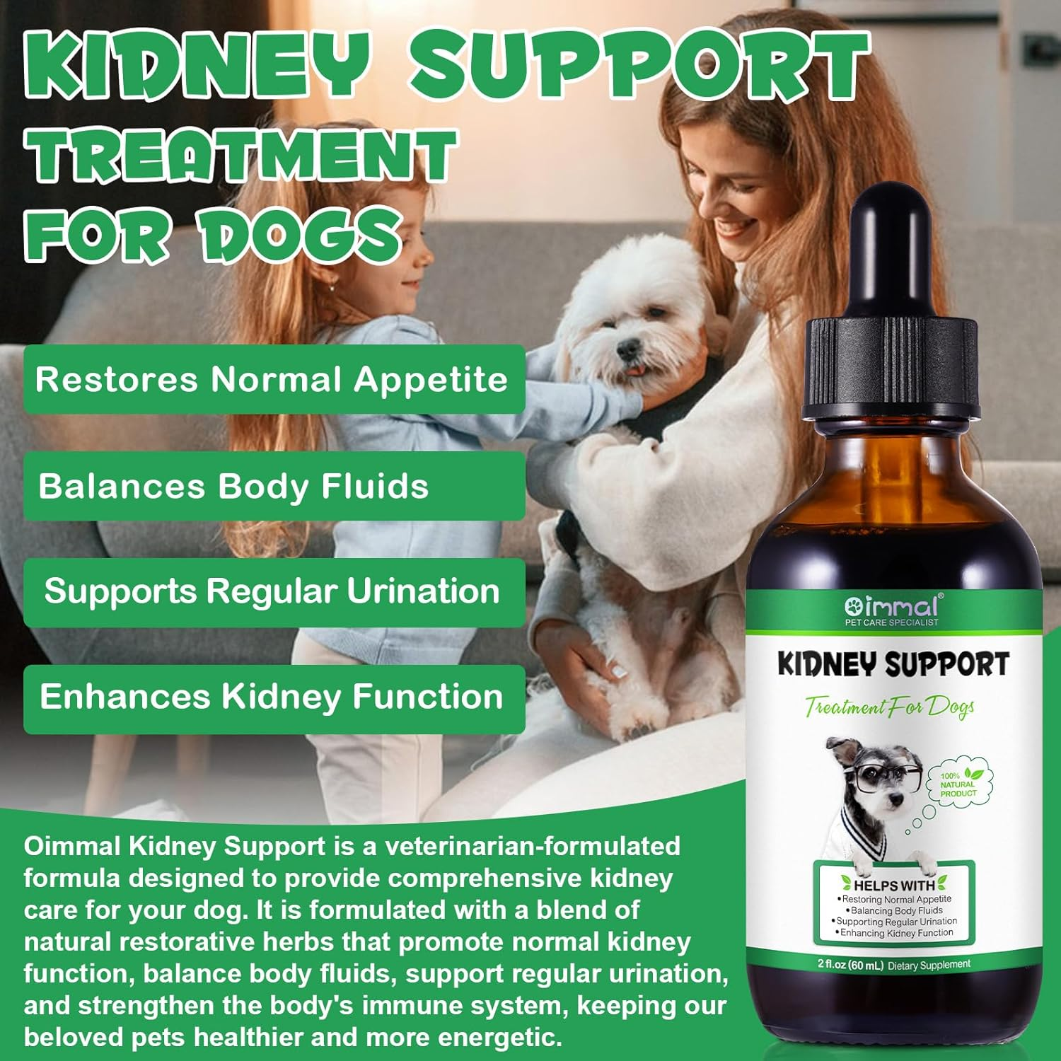 Kidney Support for Dogs, Pet Kidney Support Supplement, Herbal Kidney Care Drops, Healthy Kidney Function, Restoring Normal Appetite 2 Oz image number 5