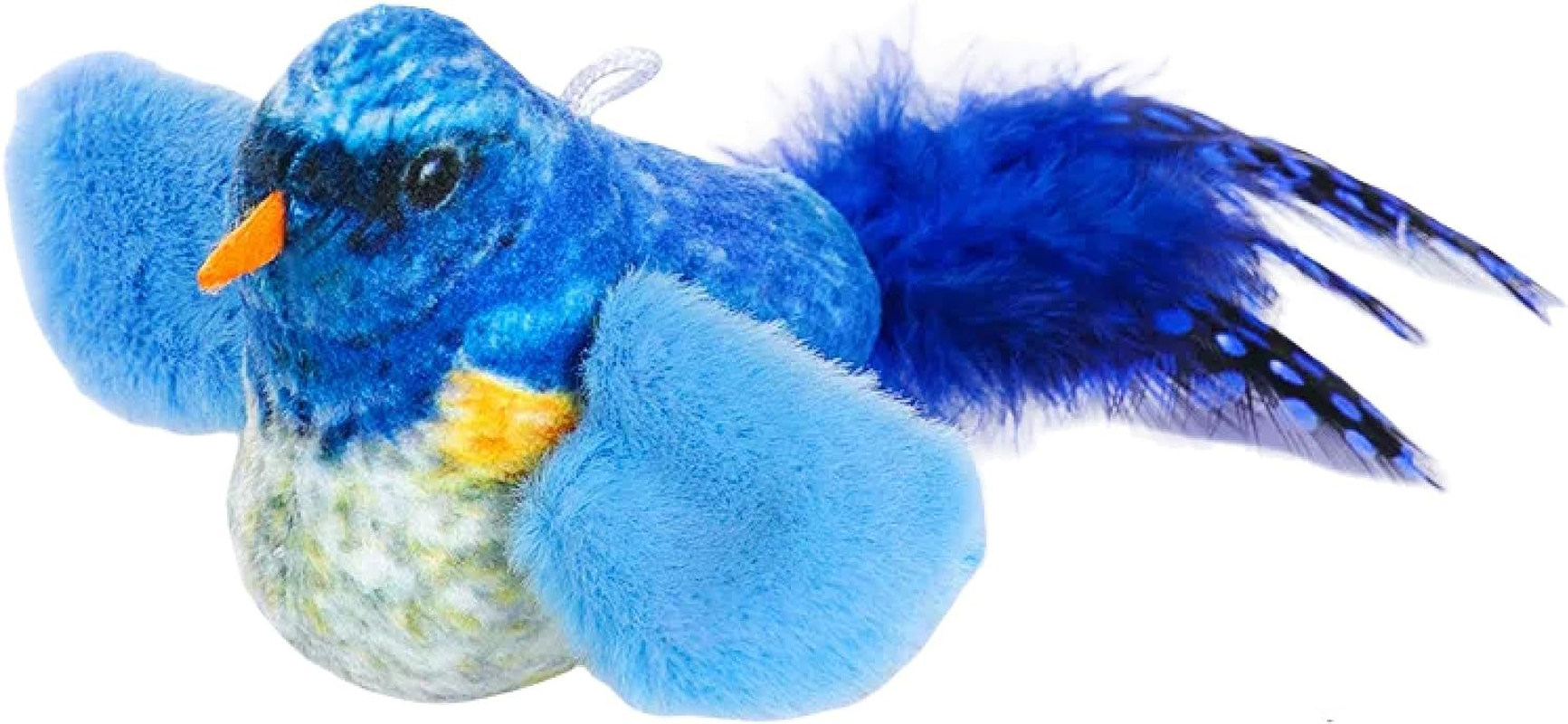 Cat Toys Vocalize Feathers, Birds, Kittens Nibble Toys, Cat Teasing Stick Supplies (Know More Blue)