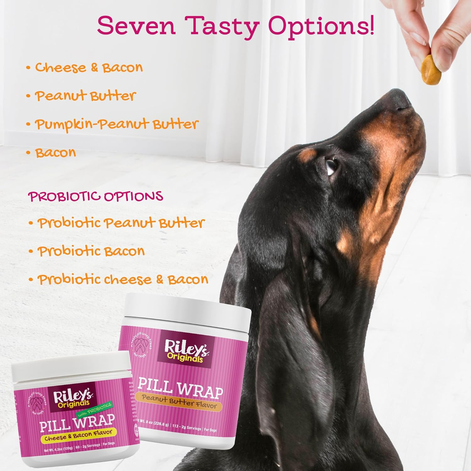 Riley'S Pill Wrap for Dogs - Delicious Cheese & Bacon Flavored Pill Paste for Dogs - Wrap Pills, Capsules, Tablets in a Pocket or Pouch to Mask the Taste & Make Pill Time Fun - 8 Oz image number 3