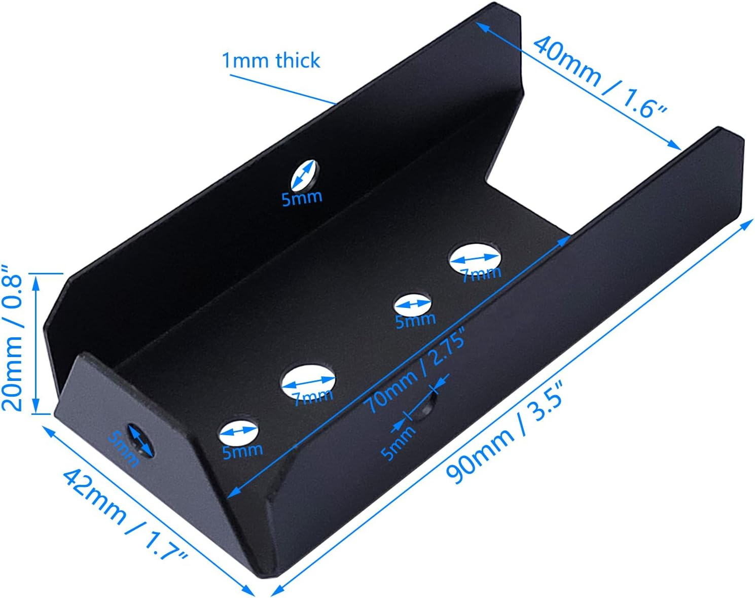 Auto-Plaza 48 Count 2X4 Inch Wood Post Black Steel Railing Mount Brackets Set image number 5