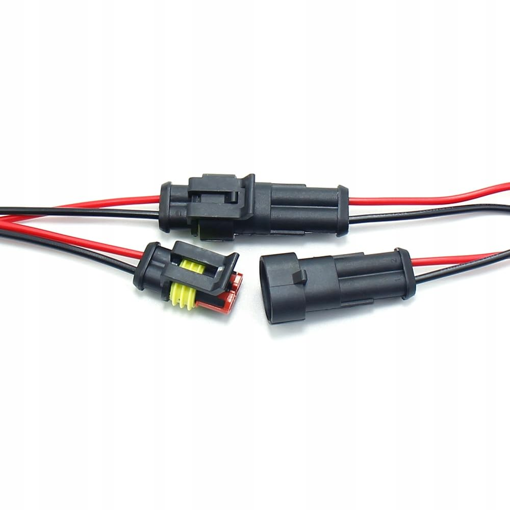 Automotive Electrical Connector 16AWG 10 Kits 2 Pin Plug Socket Quick Disconnect Waterproof 2 Way Wire Connectors with 10Cm Wire AWG Male and Female Way Marine 1.5Mm Series Terminal Connector image number 4