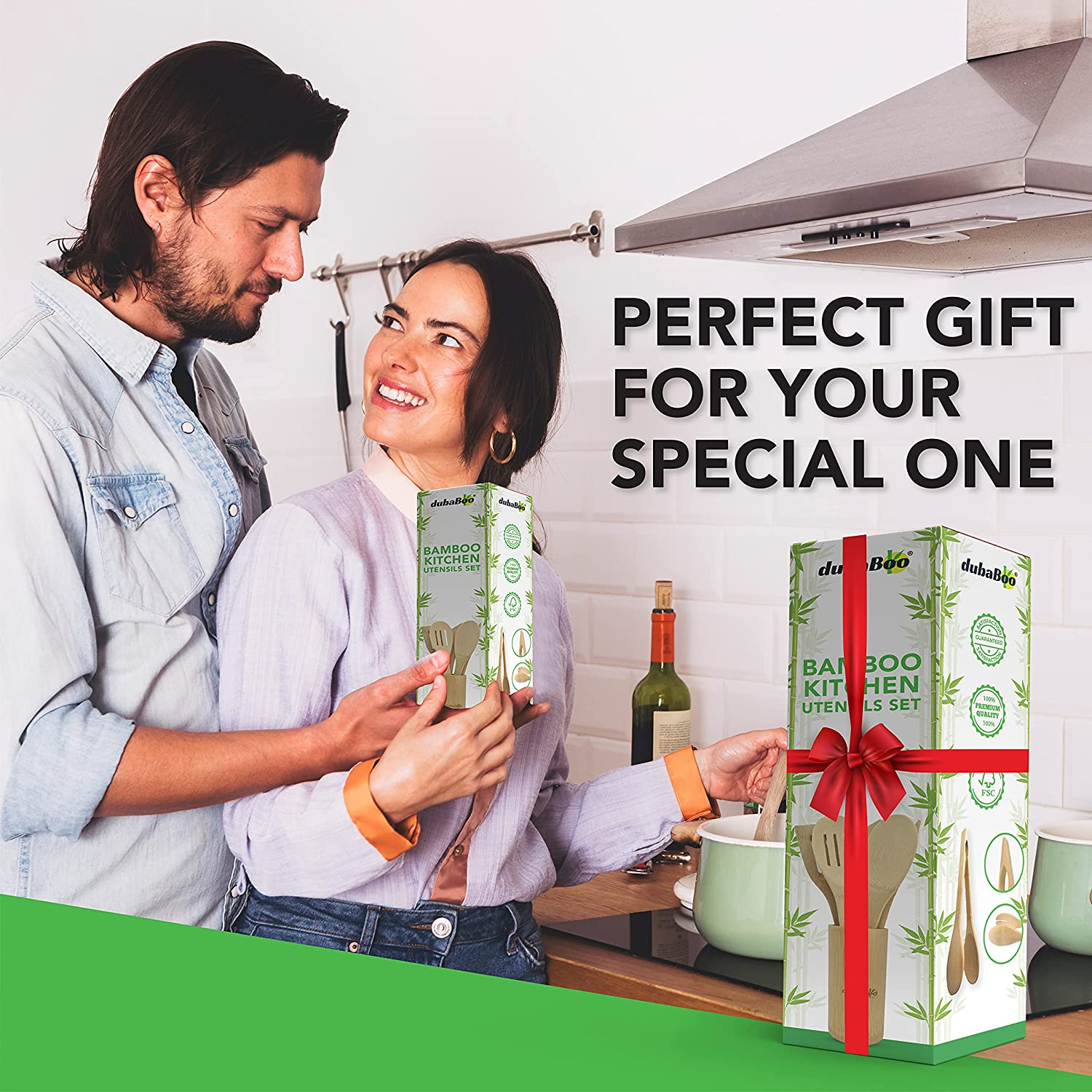 Wooden Spoons Dubaboo for Cooking 6-Piece Bamboo Utensil Set Apartment Essentials Wood Spatula Spoon Nonstick Kitchen Utensil Set Premium Quality Housewarming Gifts Wooden Utensils for Everyday Use image number 6