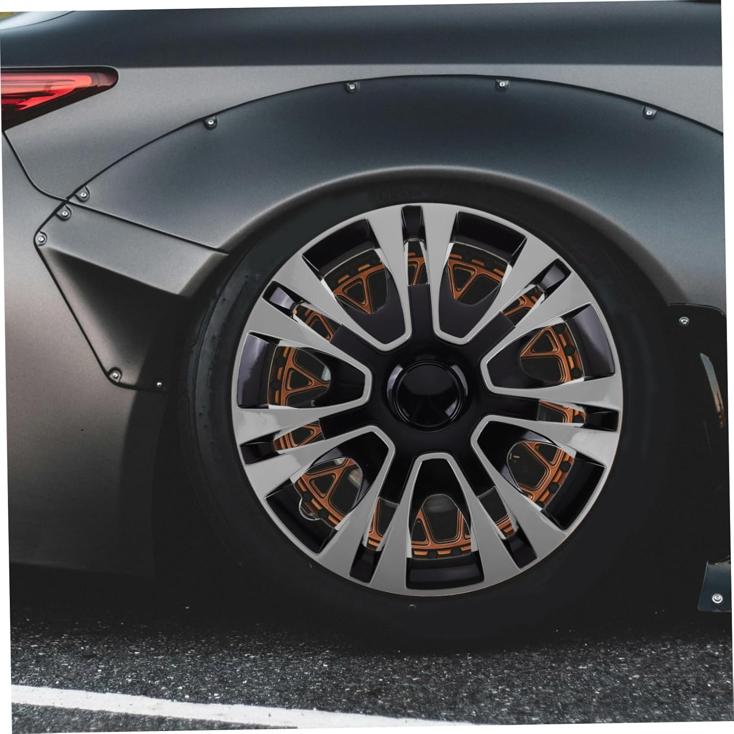 PAMINGONO 13-Inch Silver Hubcap Replacement Wheel Center Cap Universal Fit Automotive Tire Hub Cover for Cars Compact Vehicles image number 2