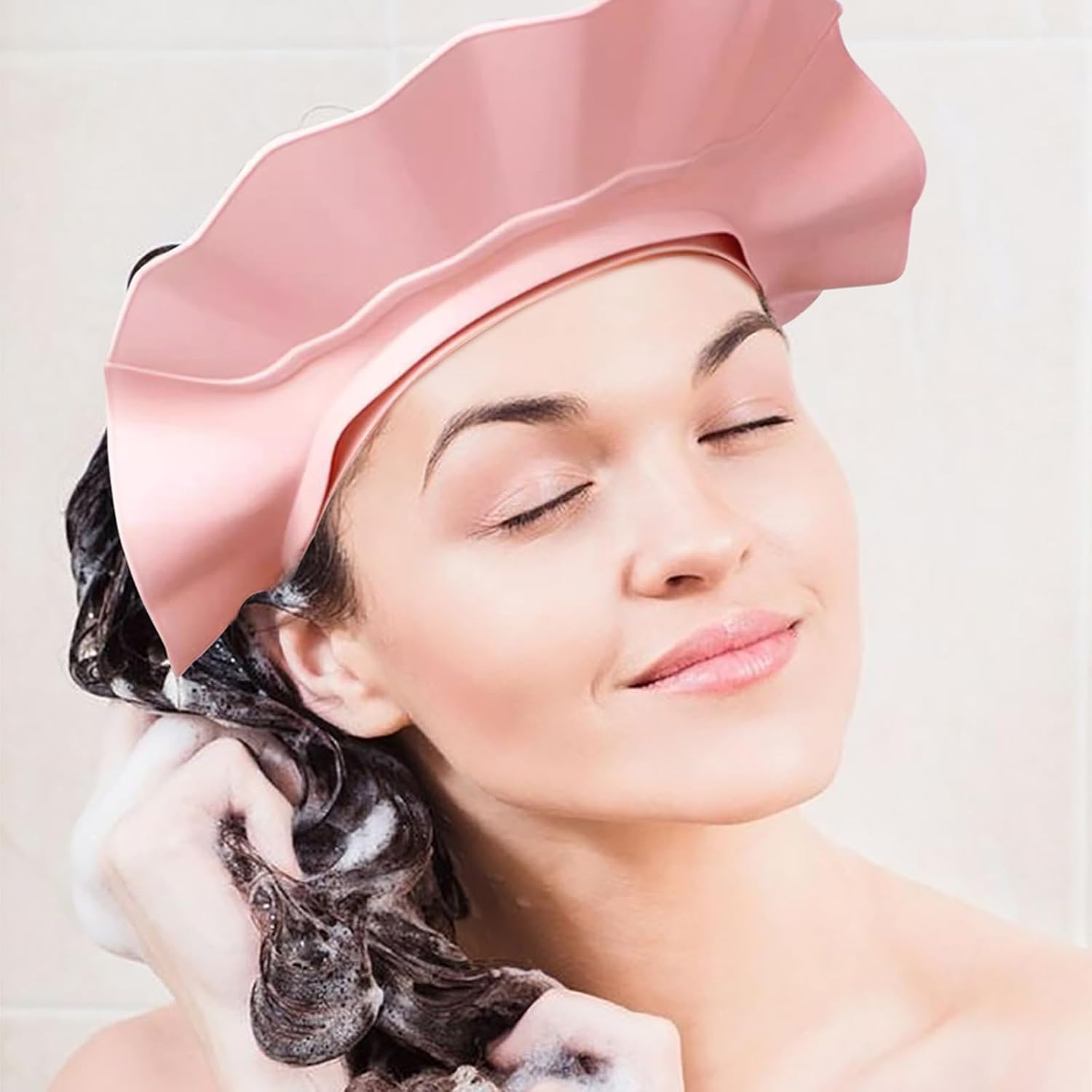 JZS Baby Shower Cap Hat Soft Adjustable Bath Head Cap Visor for Washing Hair Safe Shampoo Shower Bathing Protection Head Eye Ear,Shampoo Caps for Toddler image number 5