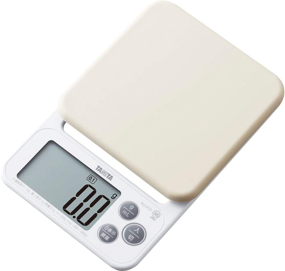 Tanita KJ-212 WH Cooking Scale with Removable and Washable Silicone Cover, Measures up to 4.4 Lbs (0.1 G) Units, Includes Hook Hole, Convenient Storage, Digital Scale, White image number 3