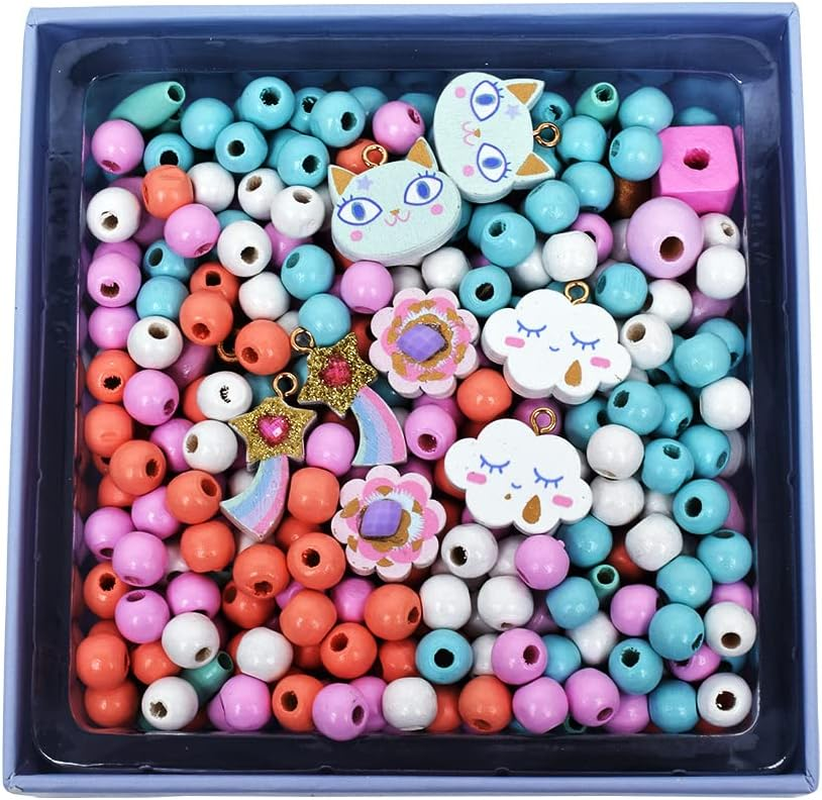 Djeco DJ09823 Rainbow Wooden Beads Set image number 1