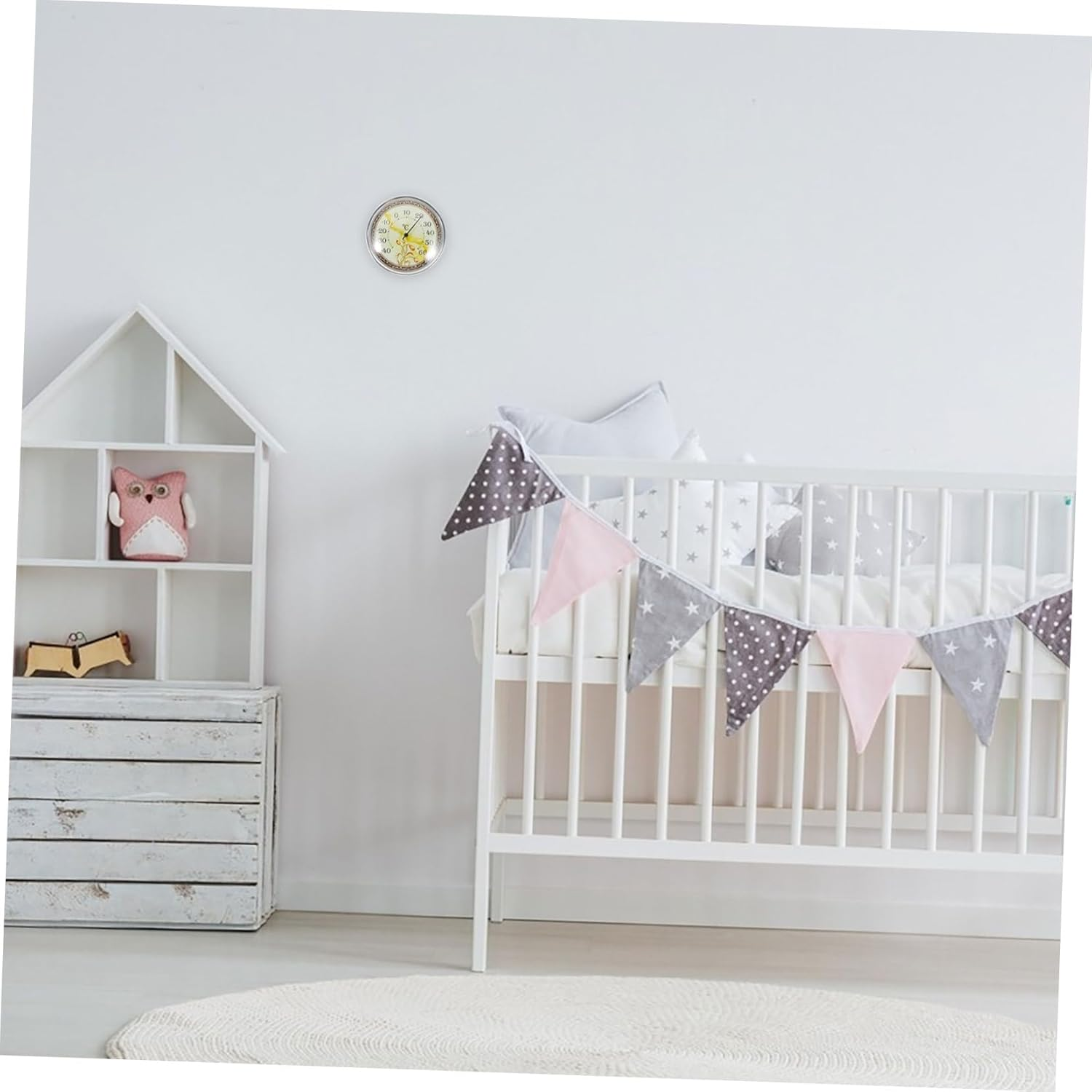 High Precision Wall-Mounted Indoor Thermometer with Tulip Design Lightweight and Temperature Gauge for Sauna Nursery and Home Use