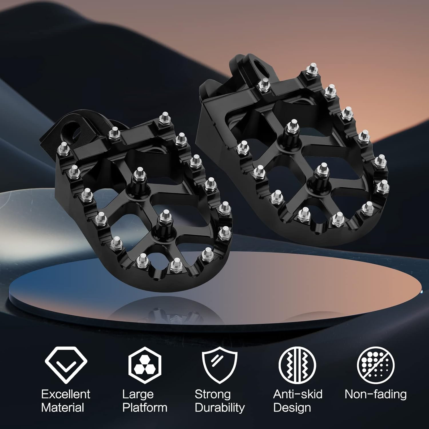 LKV Motorcycle Footpegs Dirt Bike Rest Pedal Foot Pegs Compatible with KTM 65-1290 SX SXF EXC EXCF XC XCF XCW - Blue image number 5