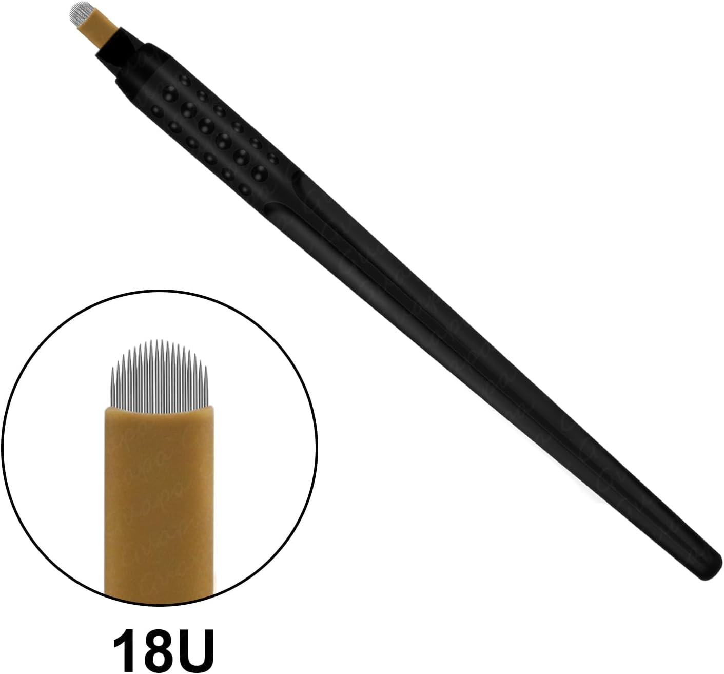 Pack of 10 Disposable Microblading Pens for Eyebrows, Eyeliner and Lips. Semi-Permanent Tattoo Tool with Comfortable Grip, Suitable for Beginners (10PCS 0.18Mm 18U) image number 2