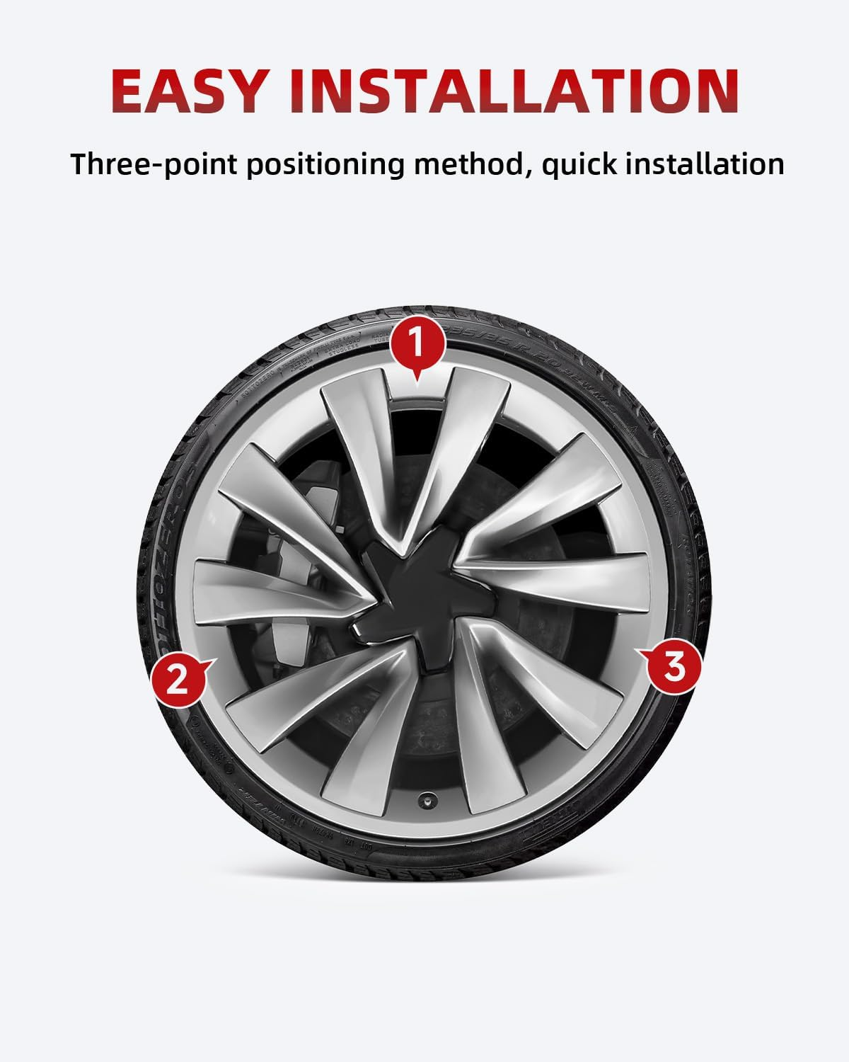 EVOOOR Model Y All-In-One Wheel Rim Protector for Tesla Model Y Juniper 20" Helix Wheel- Strips for Curb Rash Prevention Wheel Rim Protector Easy to Install (Sliver,4Pcs)