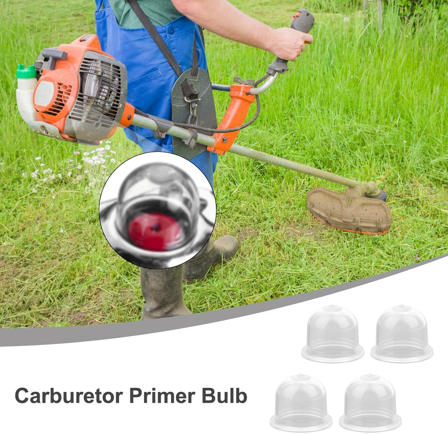 NQEUEPN 6Pcs Primer Bulb Replacements, Fuel Primer Bulb/Ball Compatible with Homelite Ryobi Poulan Craftsman Zama Walbro Carburetor Primer Bulb Pump for Blower Brush Trimmer Cutter Gas image number 5