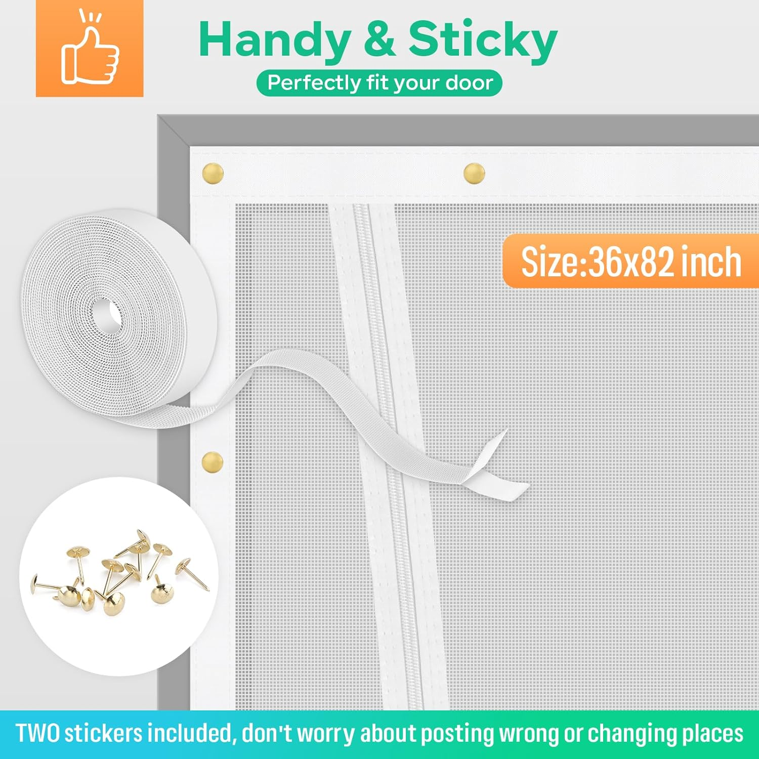 MYPIN Cat Screen Door, 36 X 82 Cm Cat Net Proof Fly Screen Door with Zip on Both Sides, Prevents Dogs and Cats from Leaking Out of the House, Bedroom, Living Room, Kitchen image number 1