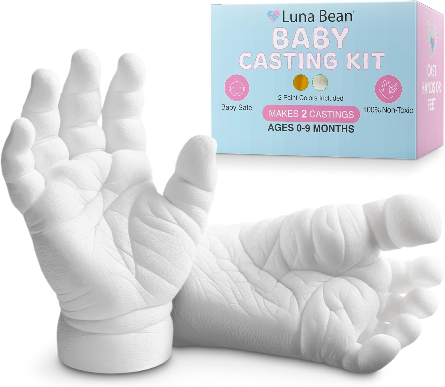 Infant Plaster Statue Casting Keepsake Kit - Cast Baby Hand & Foot (Clear Sealant - Gloss) image number 2