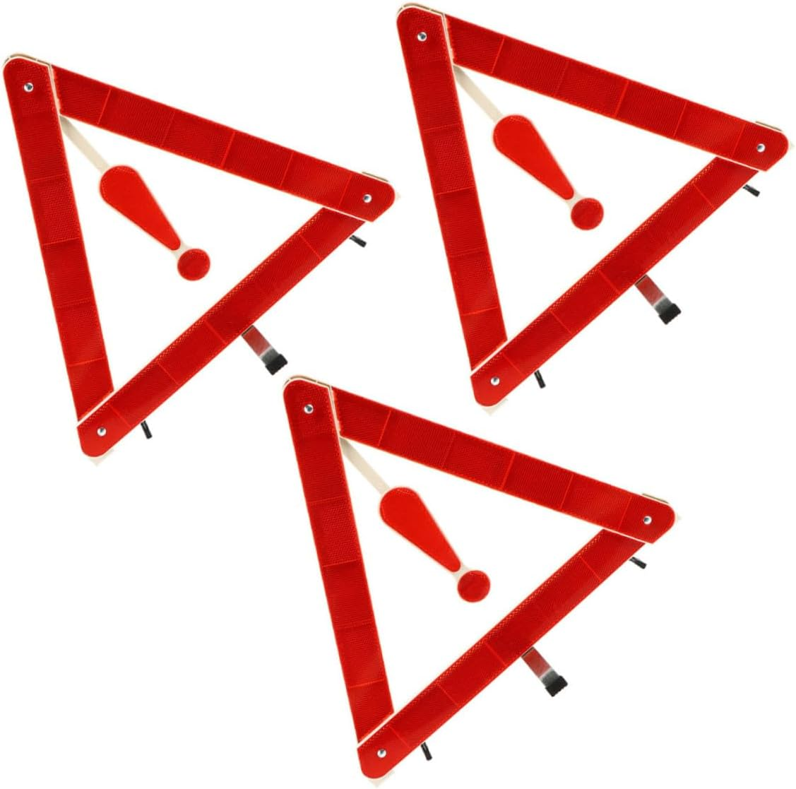 3Pcs Reflective Warning Triangles Roadside Safety Kit for Vehicles with Non-Skid Stable Base High Brightness Triangles for Cars Trucks and Transport image number 1