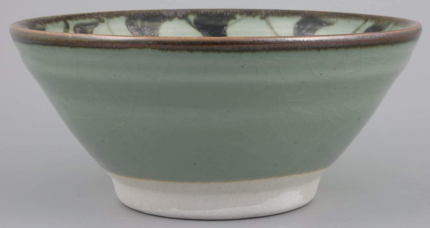 Made in Japan Mortar & Pestle (Suribachi & Surikogi) Set Authentic Mino Ware Pottery, Small 5.98 Inches, Pale Blue-Green with Arabesque Pattern, M882-50 image number 1