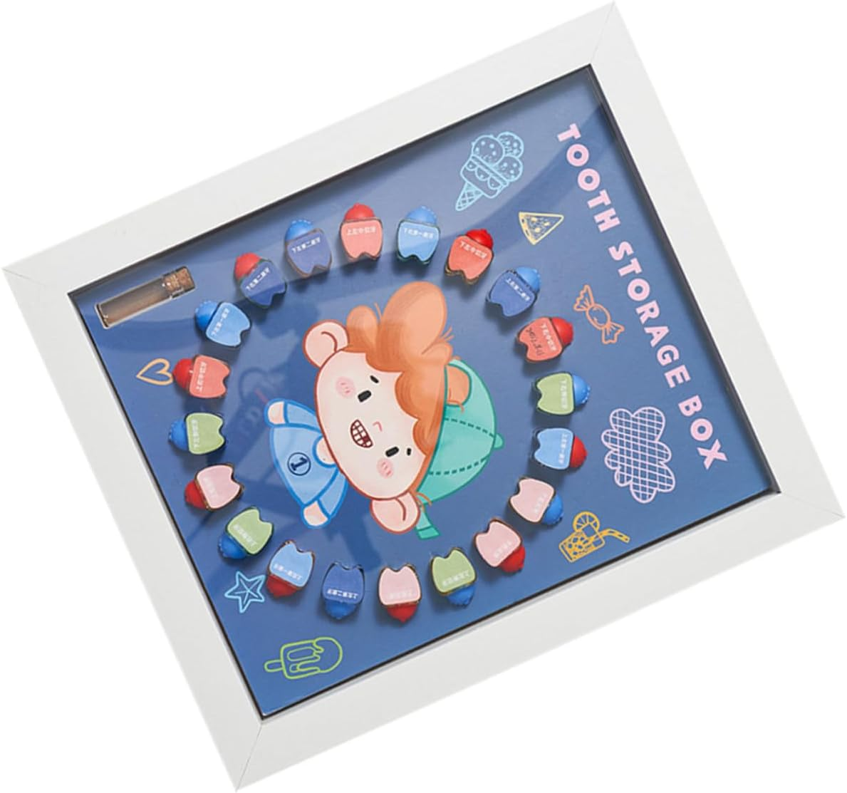 Baby Tooth Keepsake Box Tooth Saver Case for Kids Photo Frame White Frame Suitable for Boys and Girls Memory Collection Container image number 5