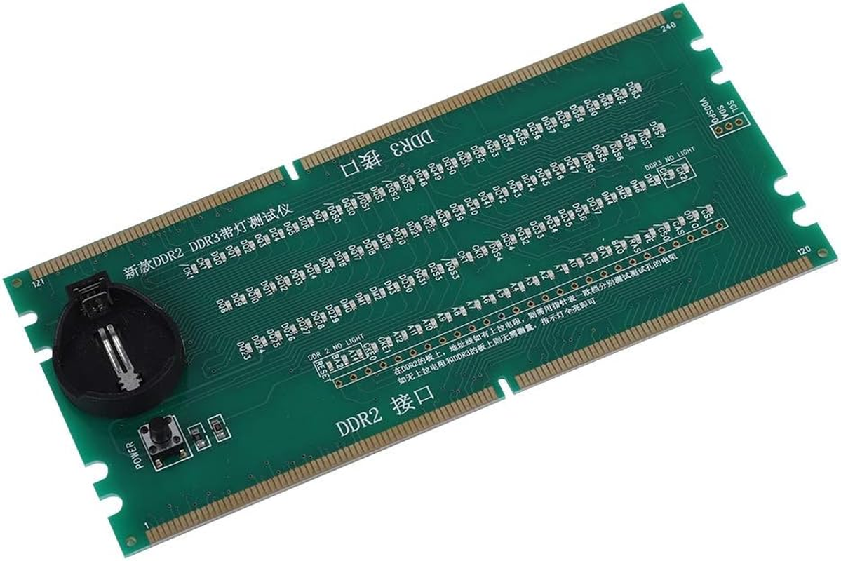 Computer Motherboards, DDR 2/DDR 3 RAM Memory Slot Tester Card PC Desktop Mainboard Board Memory Card with LED Light ﻿ image number 1