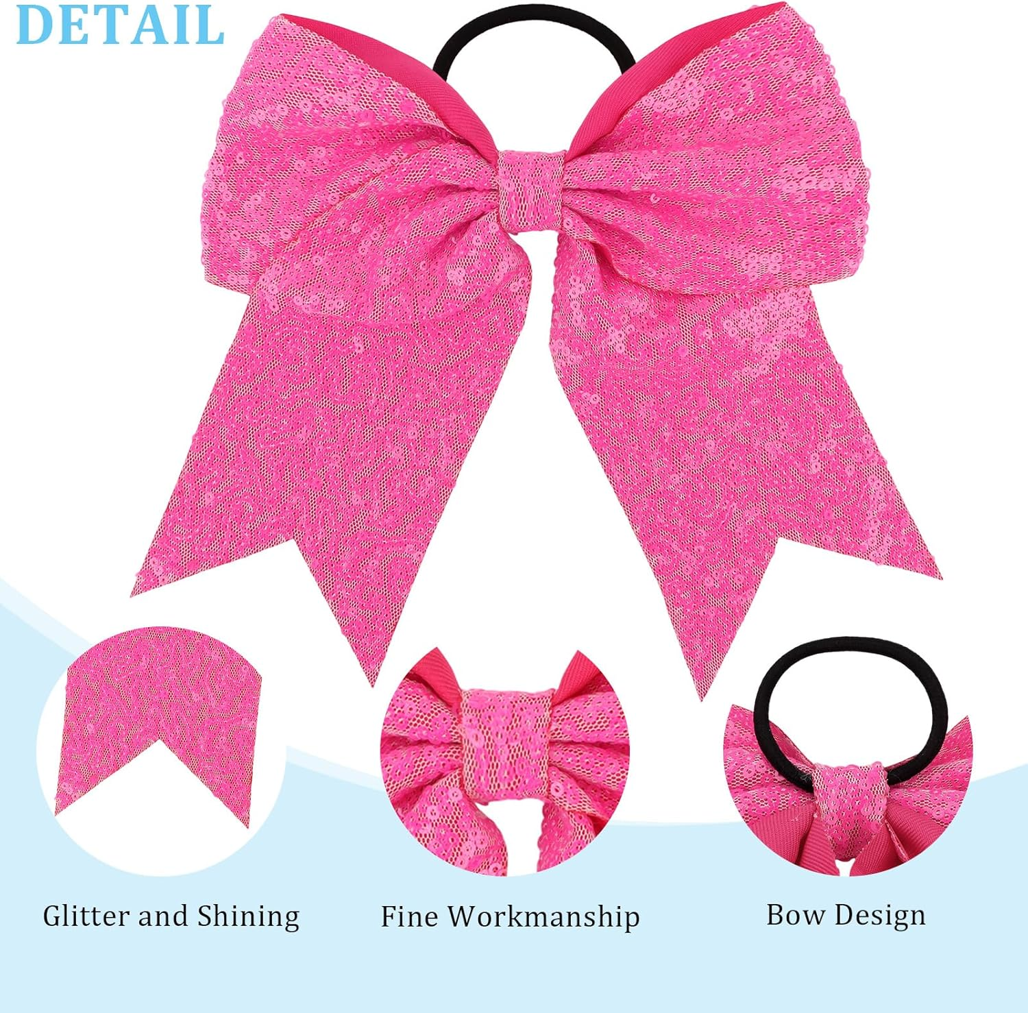 Srotmirw Women'S Hair Scrunchies, Pack of 2 Light Pink Bow Braid Scrunchies for Women and Girls for Everyday Use or Party image number 6