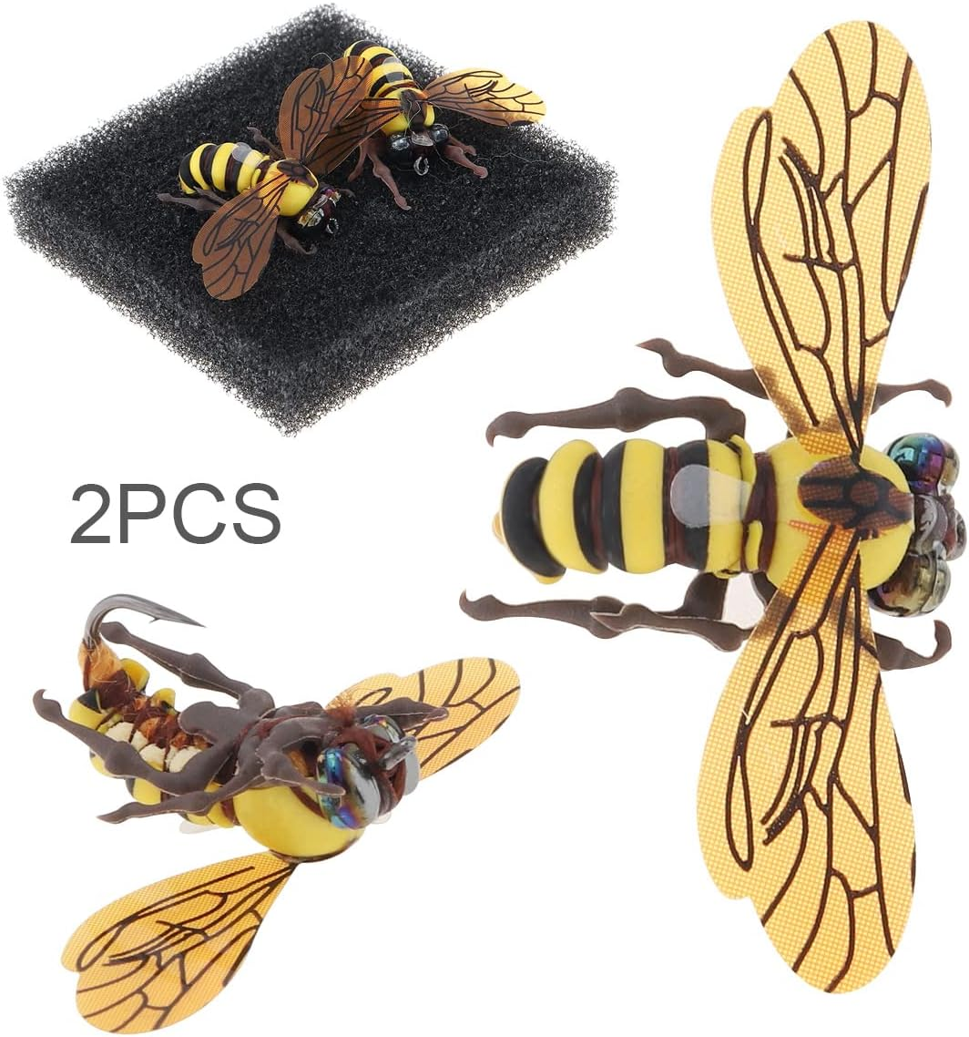 Origlam 2 X Bee Fly Fishing Lures Bumble Bee Trout Fishing Fly Fishing Topwater