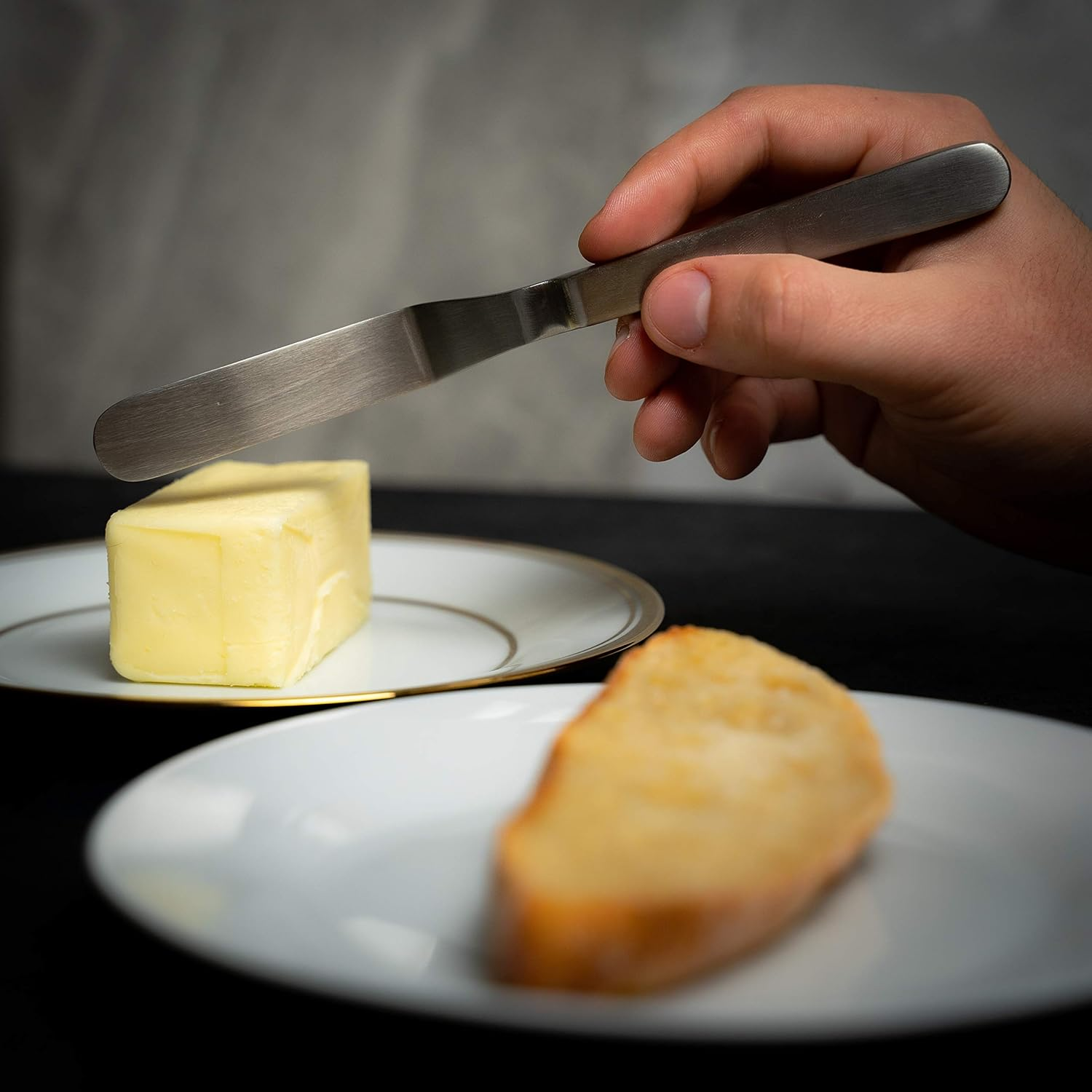 Chef'S Offset Spatula for Plating, Decorating, Cooking, Icing, Spreading, Natural Matte Stainless Steel 304. image number 2