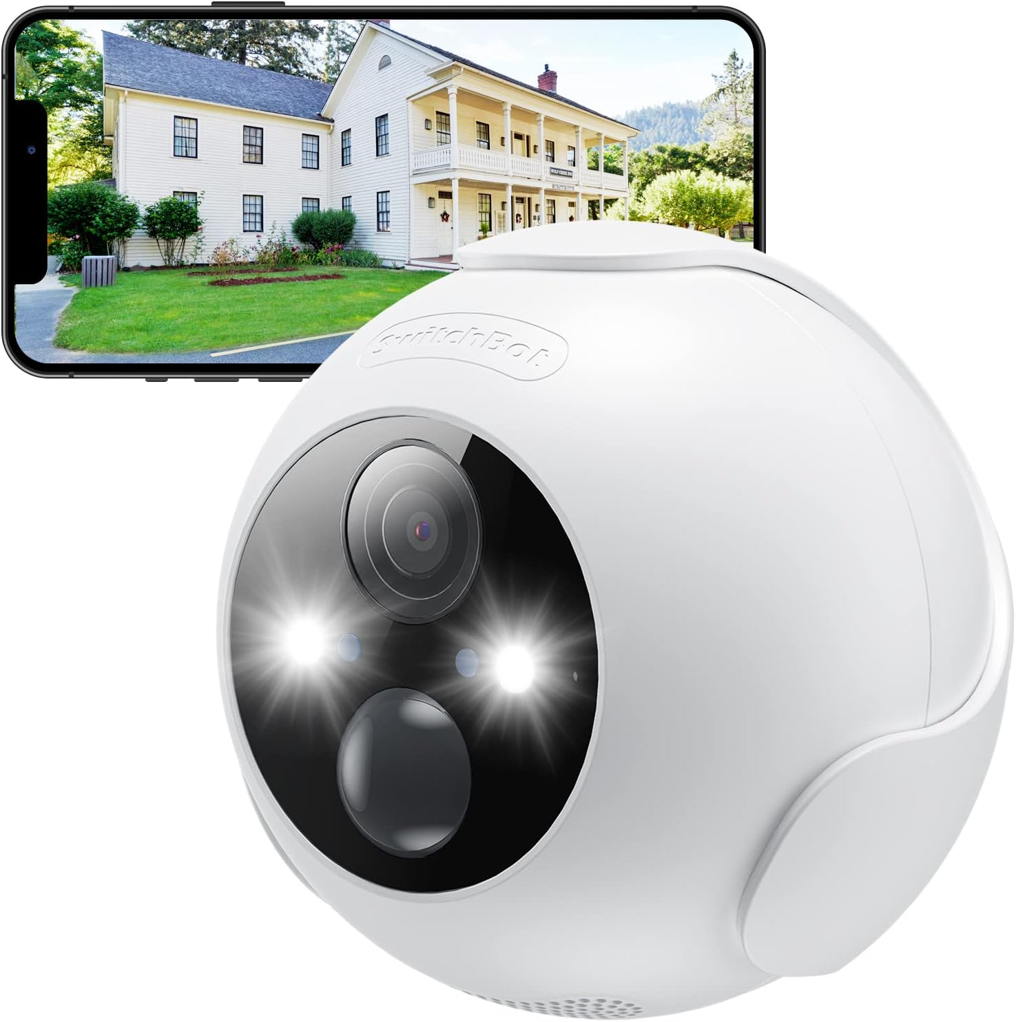 Switchbot Outdoor Spotlight Camera 1080P - Security Camera Wireless with Human/Pet Detection, Waterproof Camera Works with Alexa&Google Home, Color Night Vision, Two-Way Audio, 256GB Sd/Cloud Storage