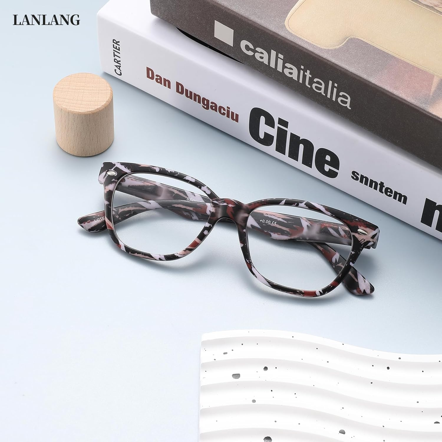 LANLANG Reading Glasses for Women Men, Spring Hinge, Clear Lens, PC Frame, Lightweight, Colorful Design, R-T006 image number 4