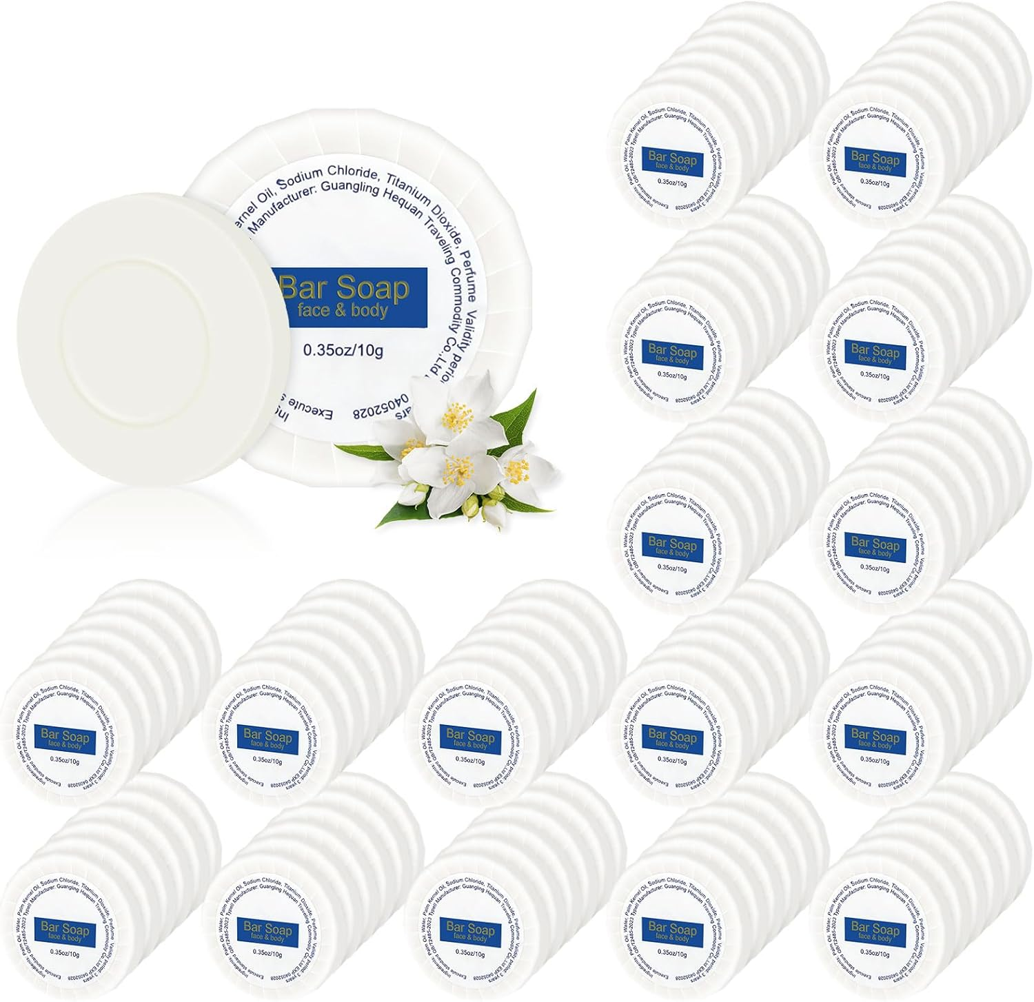 Slequipo Mini Soap Bars Bulk Individually Wrapped round Bulk Bar Soap 0.35 Oz Travel Soap Small Hotel Soaps Toiletries for Hotel Bathroom Camp RV (50) image number 3