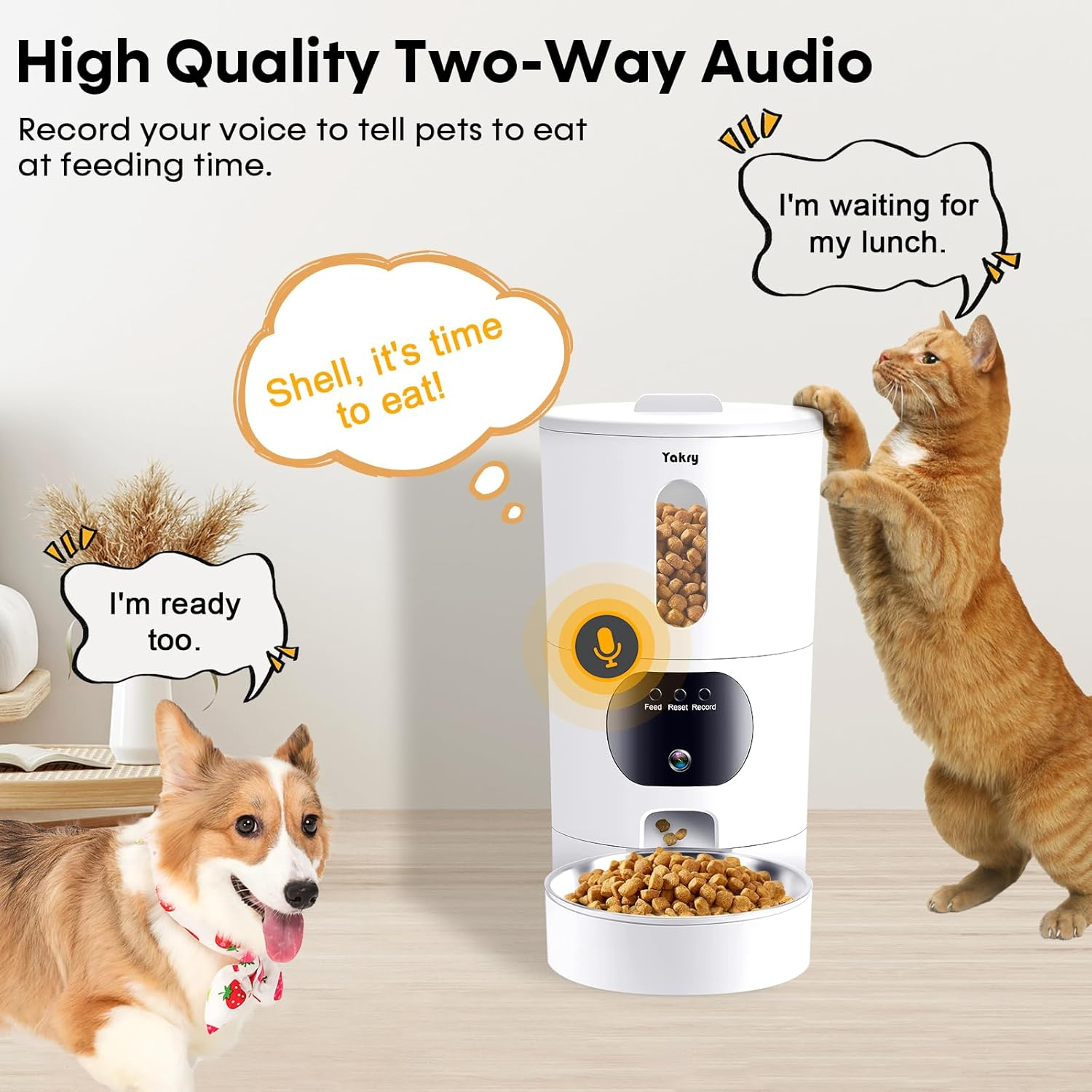 Automatic Cat Feeder with Camera Wifi, Timed Automatic Dog Feeder with Pet Camera: 2-Way Audio, Auto Cat Food Dispenser - HD 1080P Video Recording, Night Vision, Pet Food Dispenser with App Control image number 5