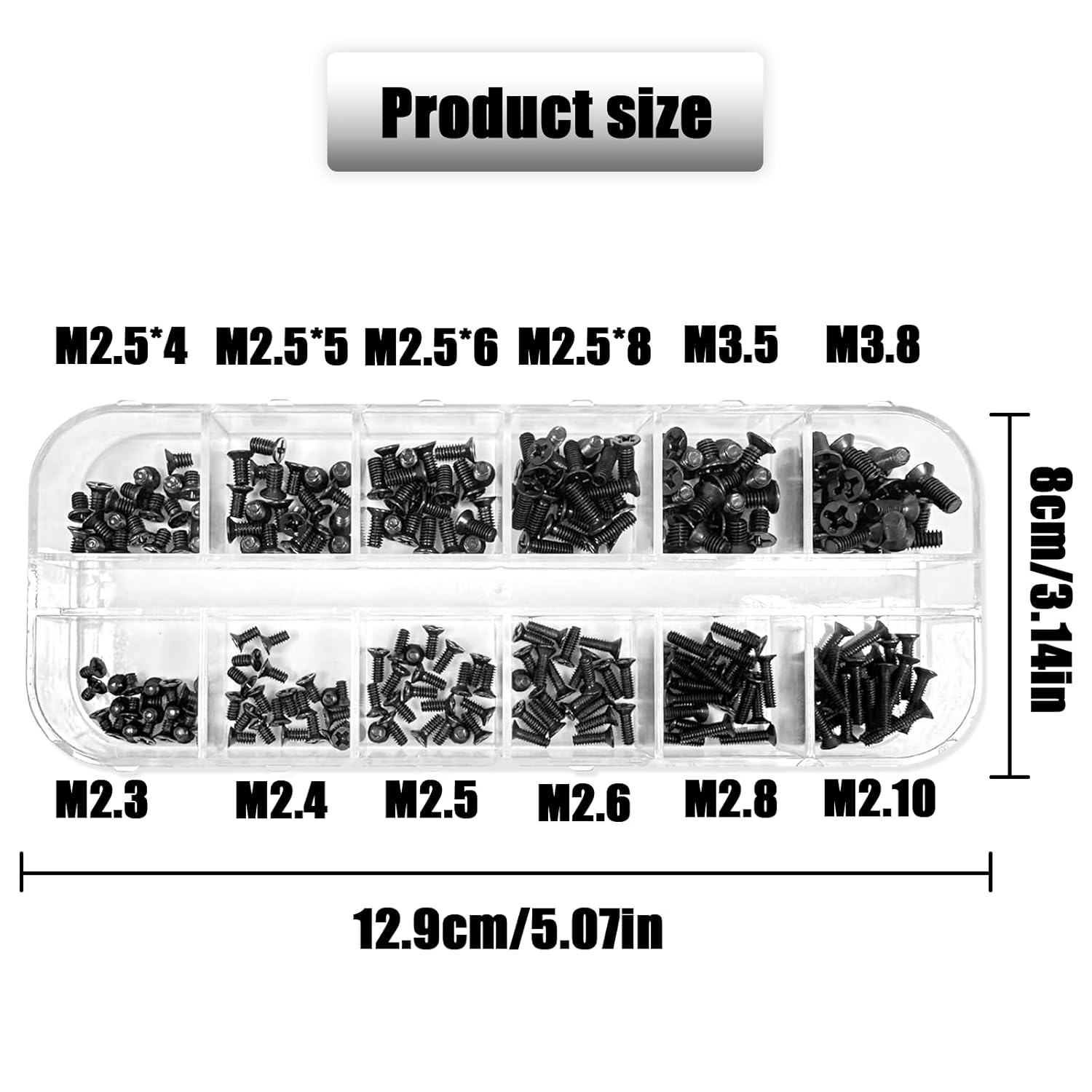 TEAONE Laptop Screw Set, 240 PCS M2 M2.5 M3 Replacement Screw Kit for Electronic Repair (12 Types) image number 4