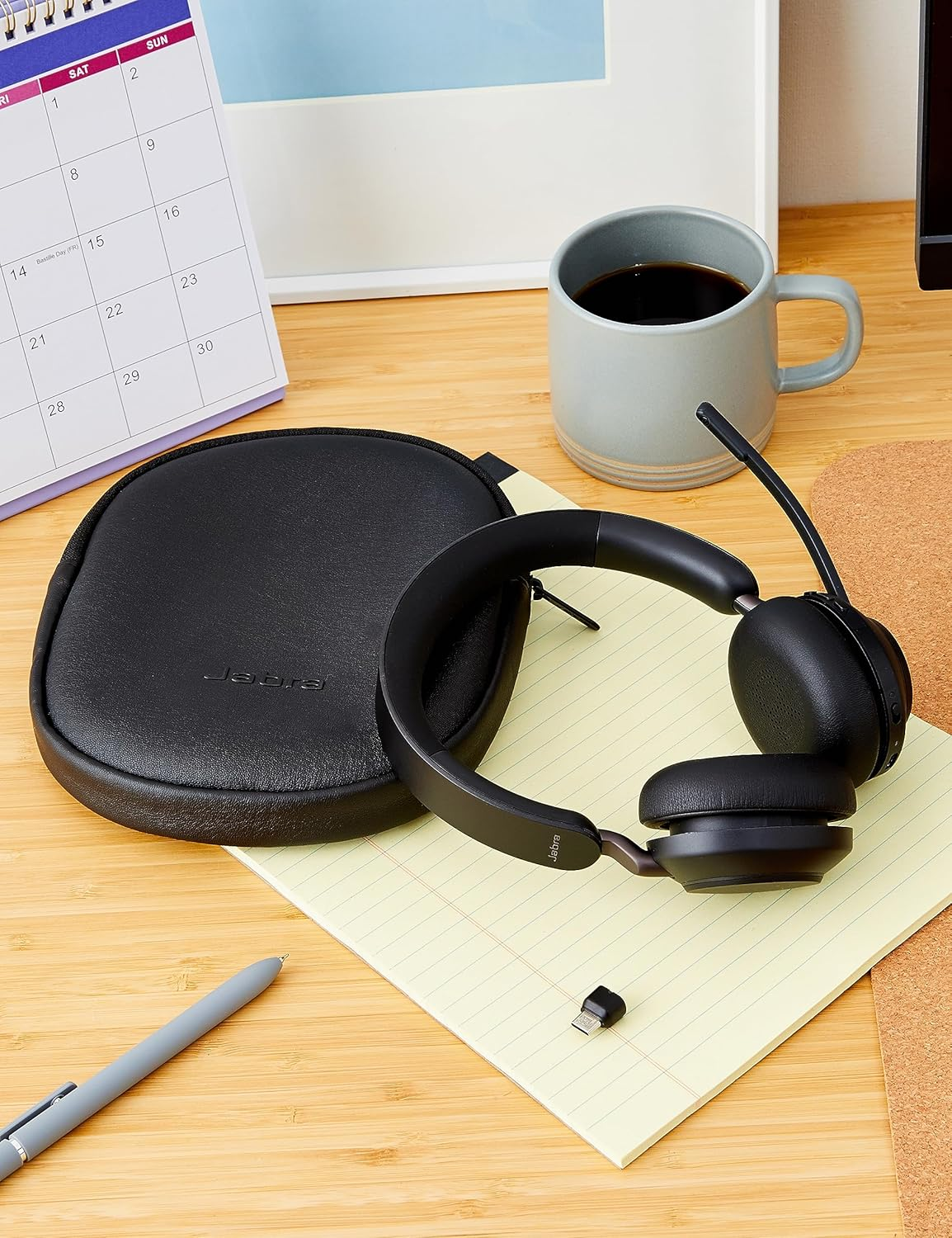 Jabra Evolve2 65 Wireless PC Headset &ndash; Noise Cancelling Microsoft Teams Certified Stereo Headphones with Long-Lasting Battery &ndash; USB-C Bluetooth Adapter &ndash; Black