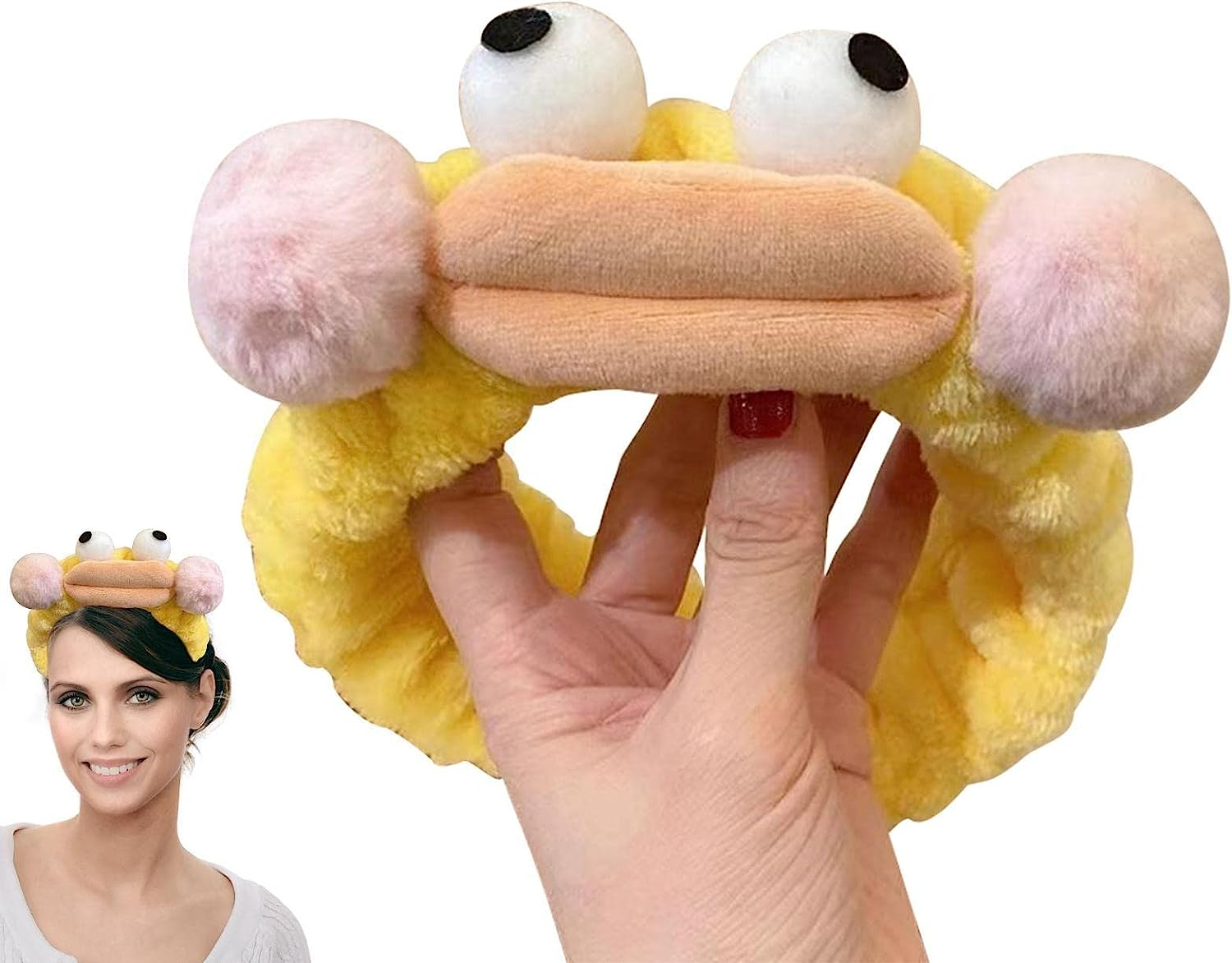 Skincare Headbands | Cartoon Makeup Headband for Washing Face - Cosmetic Headband Sausage Mouth Funny Headbands for Shower Terry Cloth Headbands for Women Facial Hair