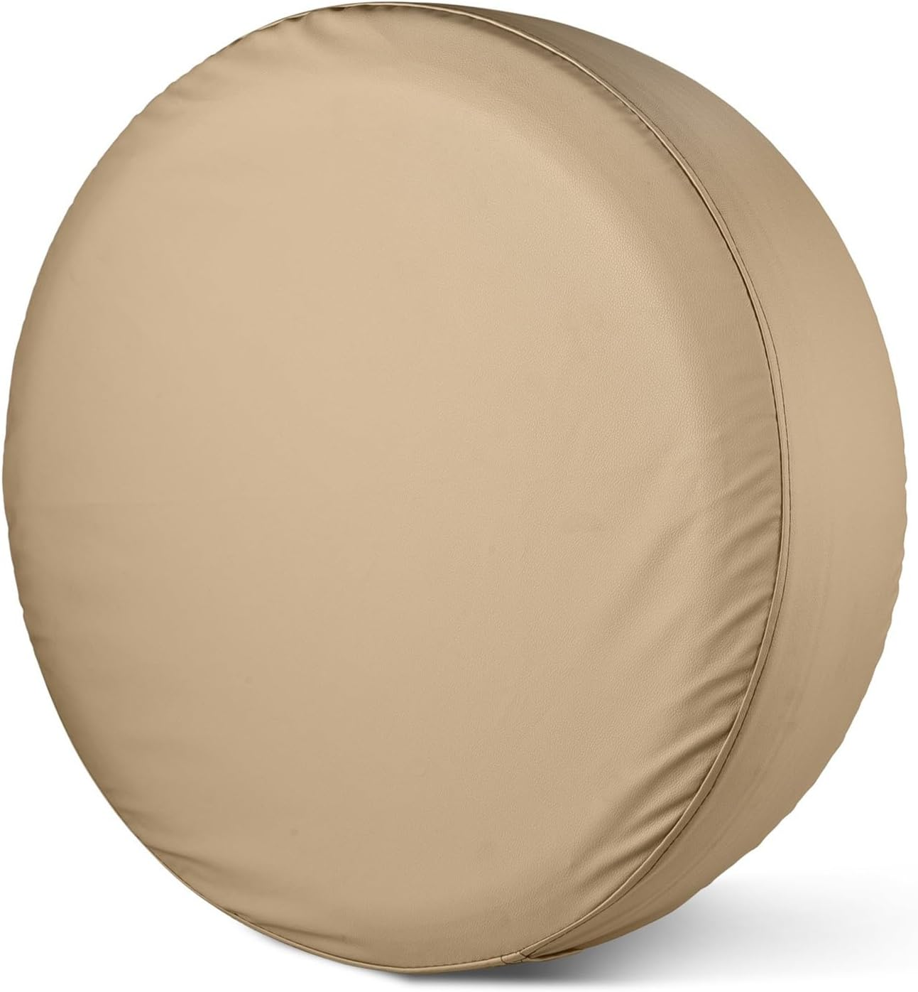 Spare Tire Cover, Beige Wheel Cover Waterproof PVC Leather Dust-Proof Universal Fit for Jeep, Trailer, RV, SUV and Camper (16 Inch) image number 3