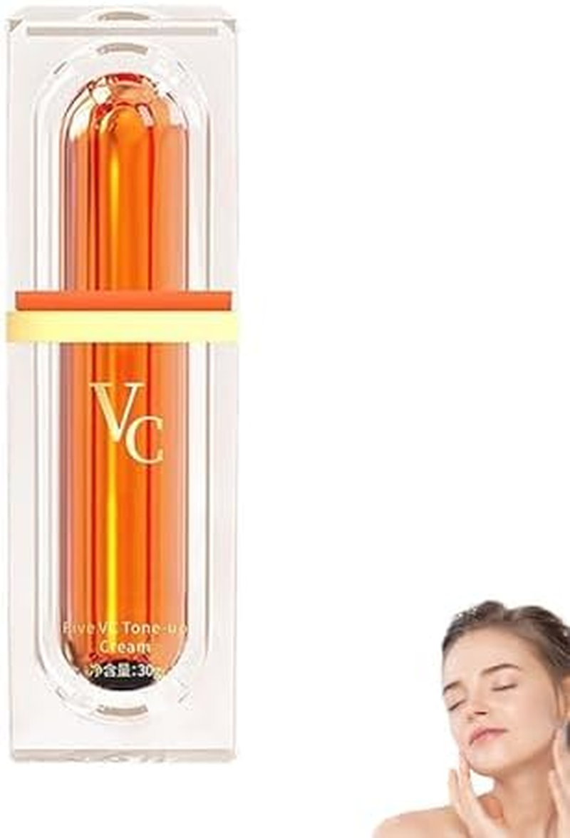 Swarous Makeup Cream, Swarous Vitamin C Makeup Tone up Cream, Five Vitamin C, Moisturizing Lady Plain Face Non Greasy for All Skin Types (2Pcs)