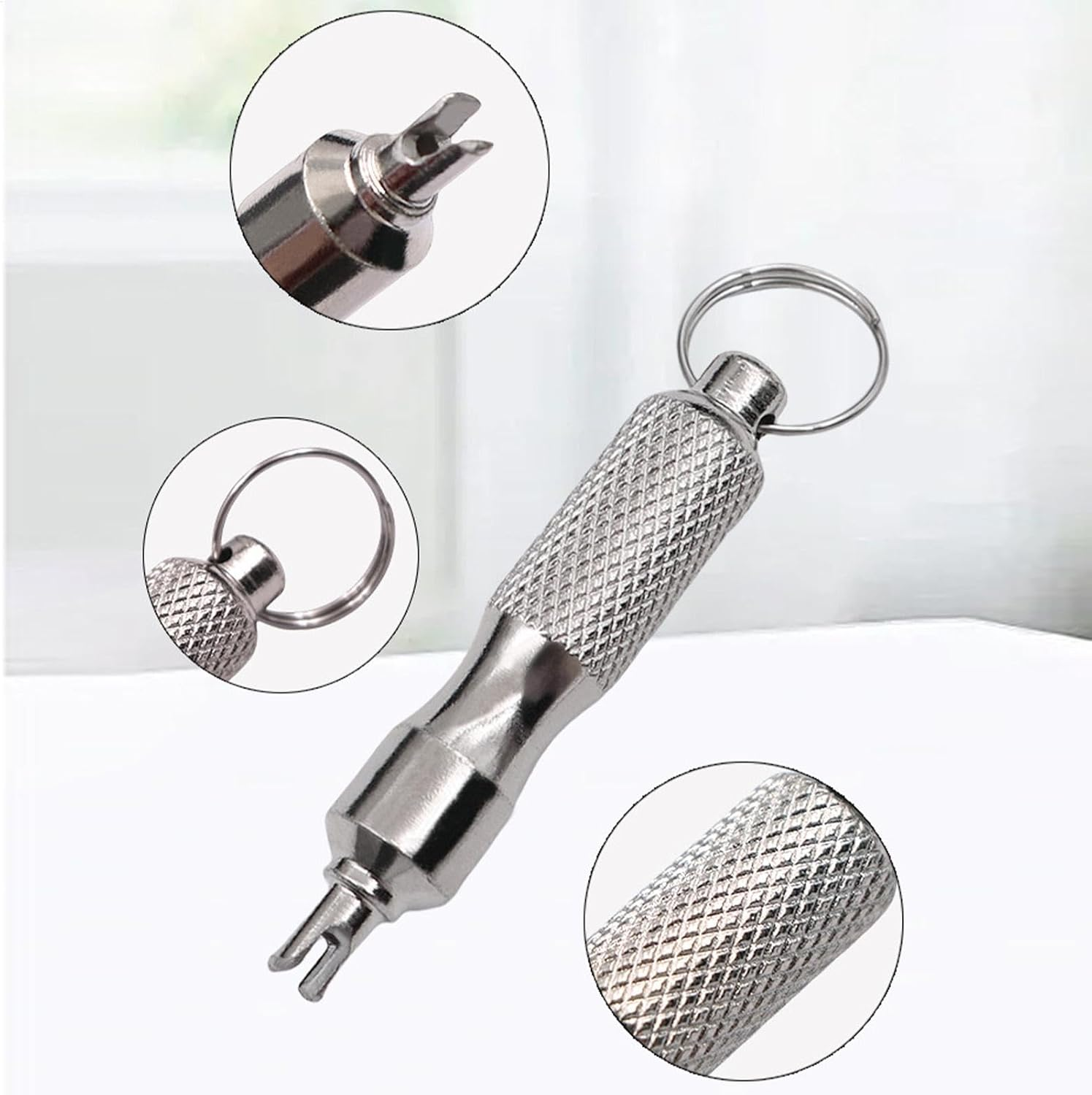 Arrovarp Tire Valve Core Wrench, Automotive Car Repair Tool Wrench Keychain, Car Accessories, Installation Removal Tool for Repairing Tire Failures image number 5