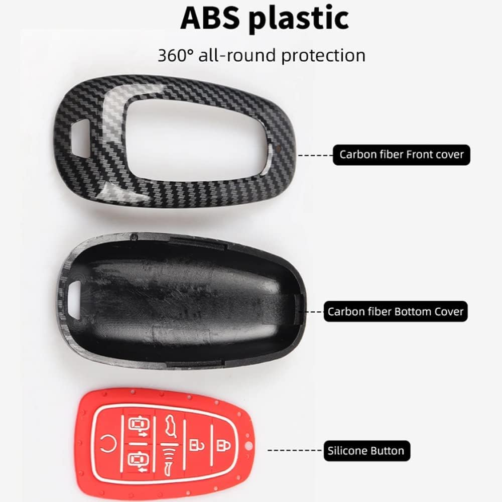 Ontto Plastic Car Key Fob Cover Fit for Hyundai Tucson Sonata DN8 NX4 Ioniq 5 Nexo New Santa Fe Grandeur Azera 2019 2020 2021 2022 Keyring Accessories Remote Key Holder Keychain 6 Buttons Black image number 5