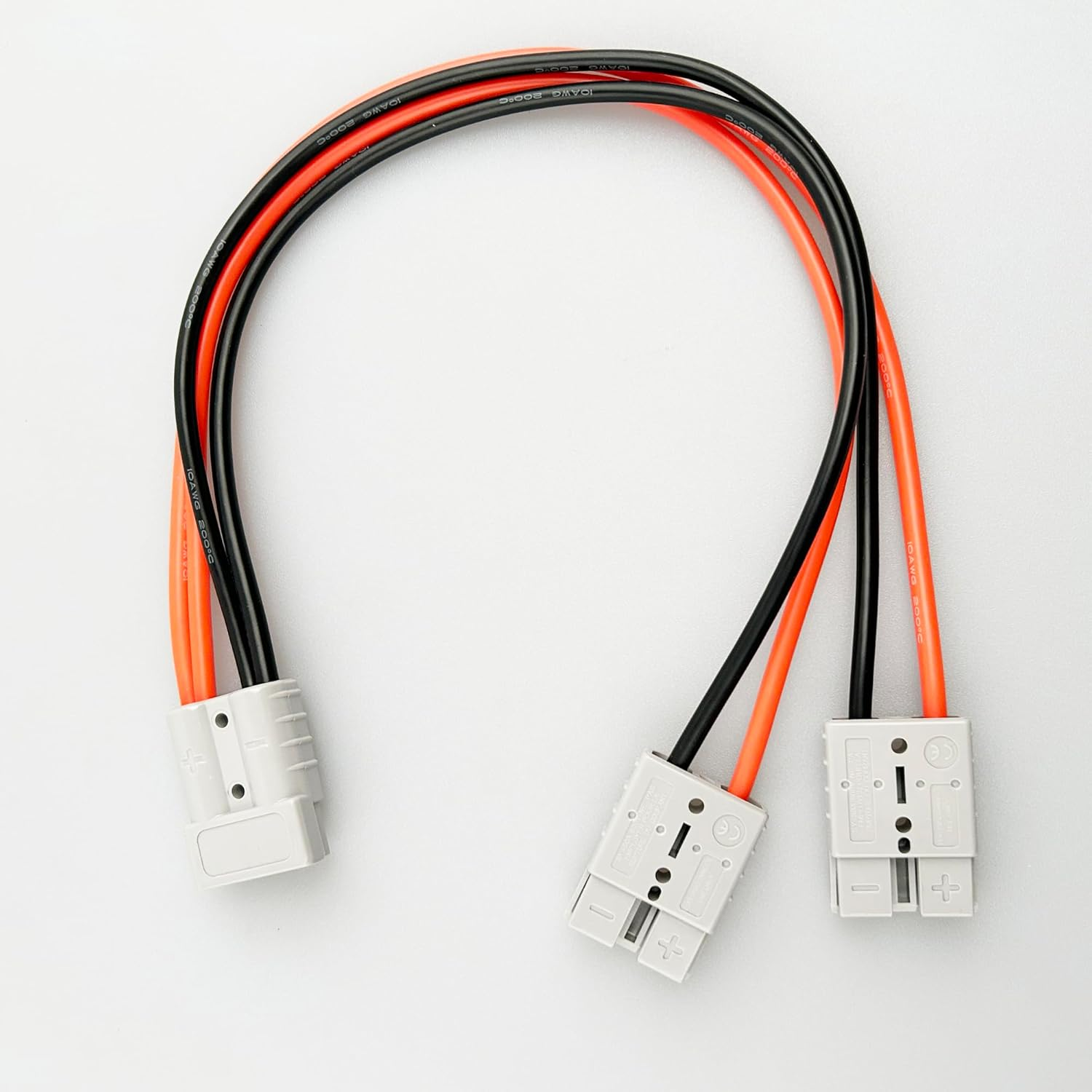 50A 600V 10AWG Anderson Connector 1 to 2 Plug,50 CM Double Y Extension Adapter, Qucik Connect Wire and Waterproof Connectors for Golf Carts, Forklifts, and Electric Vehicles image number 4