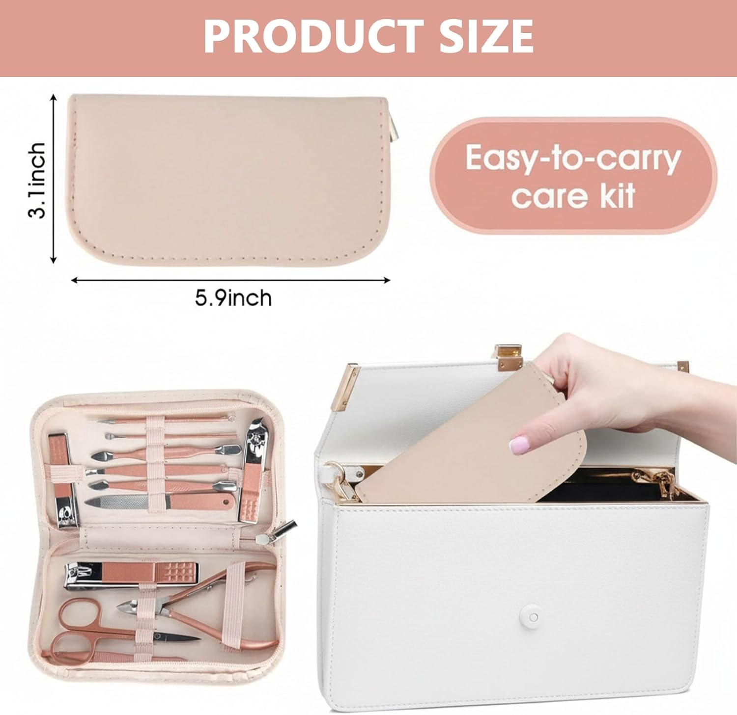 12-Piece Professional Manicure and Pedicure Kit with Nail Clippers and Beauty Tools for Home and Travel, Gift Sets for Women - Ermaoo