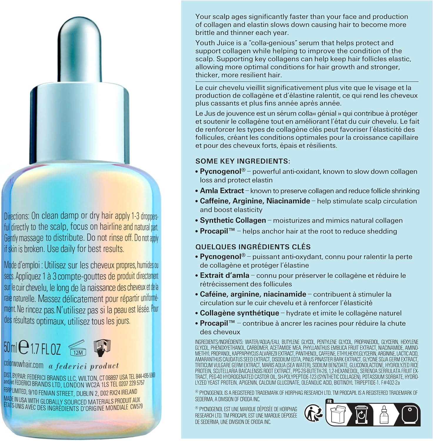 COLOR WOW Youth Juice Collagen Scalp Treatment &ndash; Supports Scalp Collagen to Help Keep Hair Follicles Strong and Elastic | Creates Optimal Conditions for Growth + Stronger, Thicker, Glossy Hair image number 2