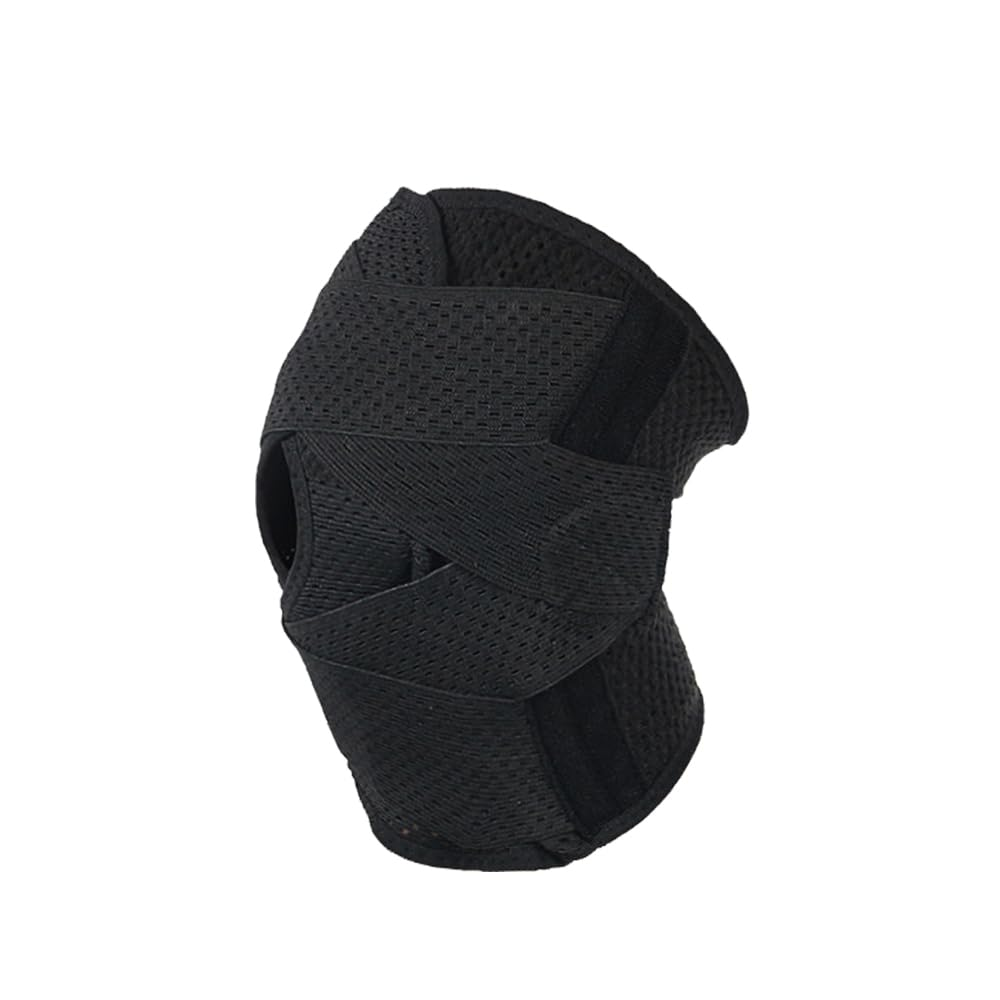 Knee Arthritis Support Brace Guard Stabilizer Strap Wrap Open Adjustable Sport Black XXXL
