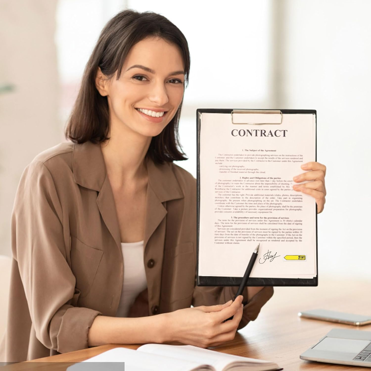 600Pcs/6 Packs Sign Here Tabs, Arrow Labels Stickers Sign Here Flags Sticky Signature Tabs Adhesive Message Post Tags for Documents Notebooks Home Office School Supplies (Red 2) - Red 1 image number 5