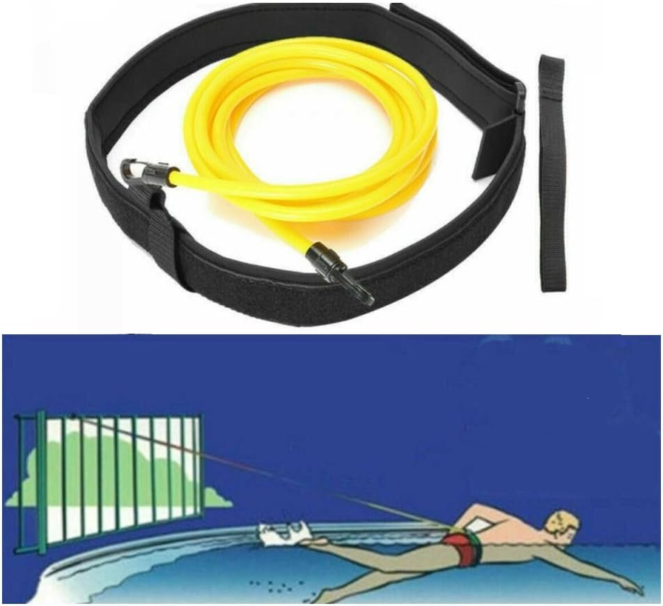 GYWHOOFT 4 M Swim Belt, Swimming Tether for Pool,Swimming Trainer Swim Tether Belt Swim Training Leash Swim Resistance Tether Pool Harness Pool Equipment Bungee Cord Resistance Bands image number 2