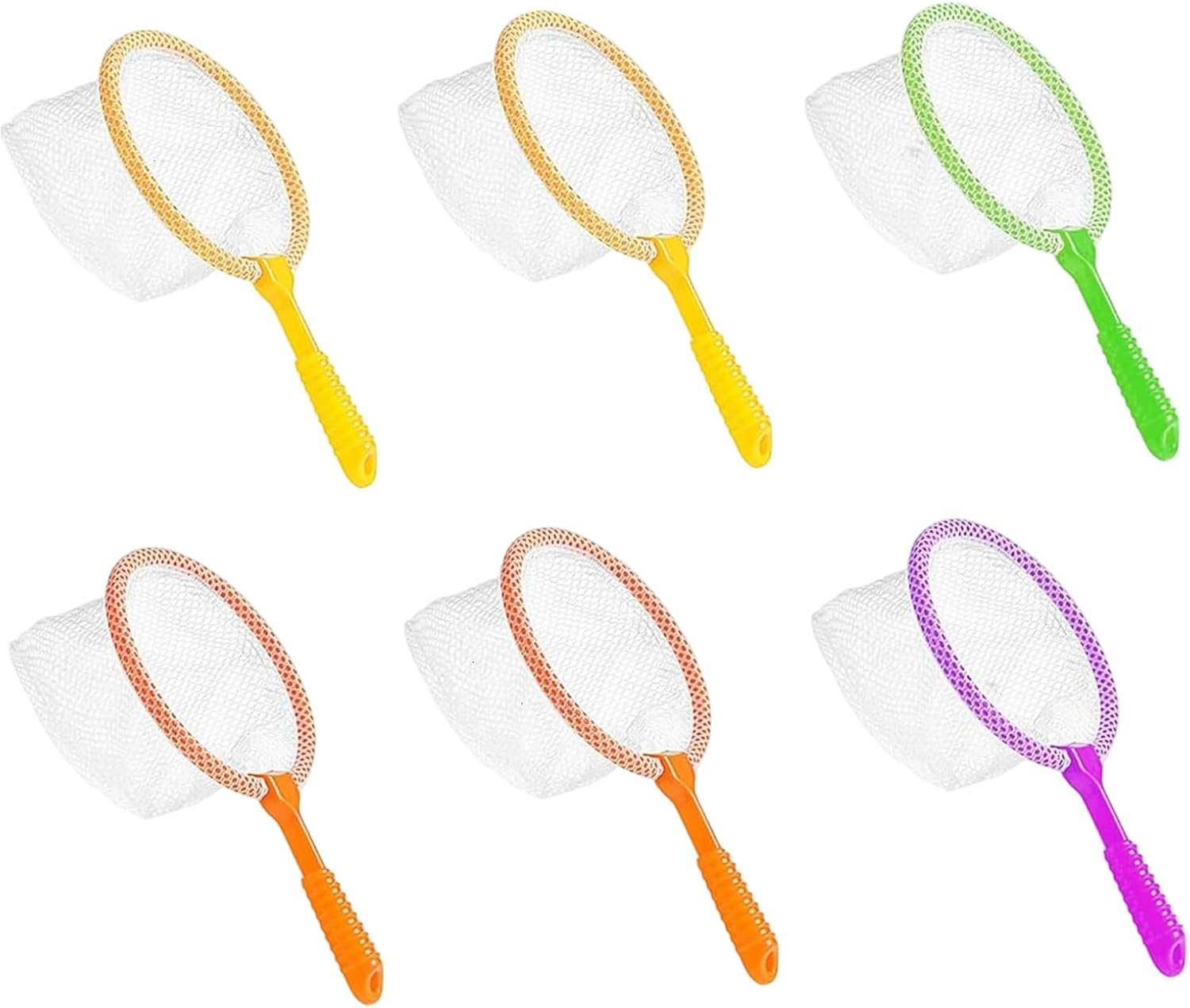 Children'S Landing Net Pack of 6 Beach Toys for Outdoor Adventures, Fishing Net Children in Yellow, Green, Purple and Orange, Ideal for Hand-Eye Coordination and Nature Exploration image number 5